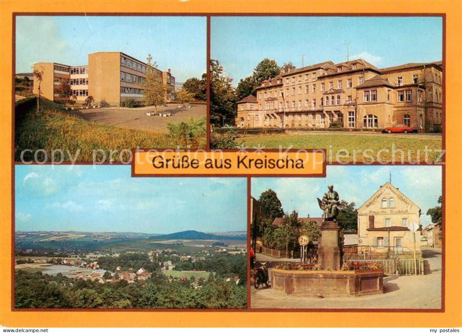 73870911 Kreischa Polytechn Oberschule Krankenhaus Uebersicht Gaenselieselbrunne - Kreischa