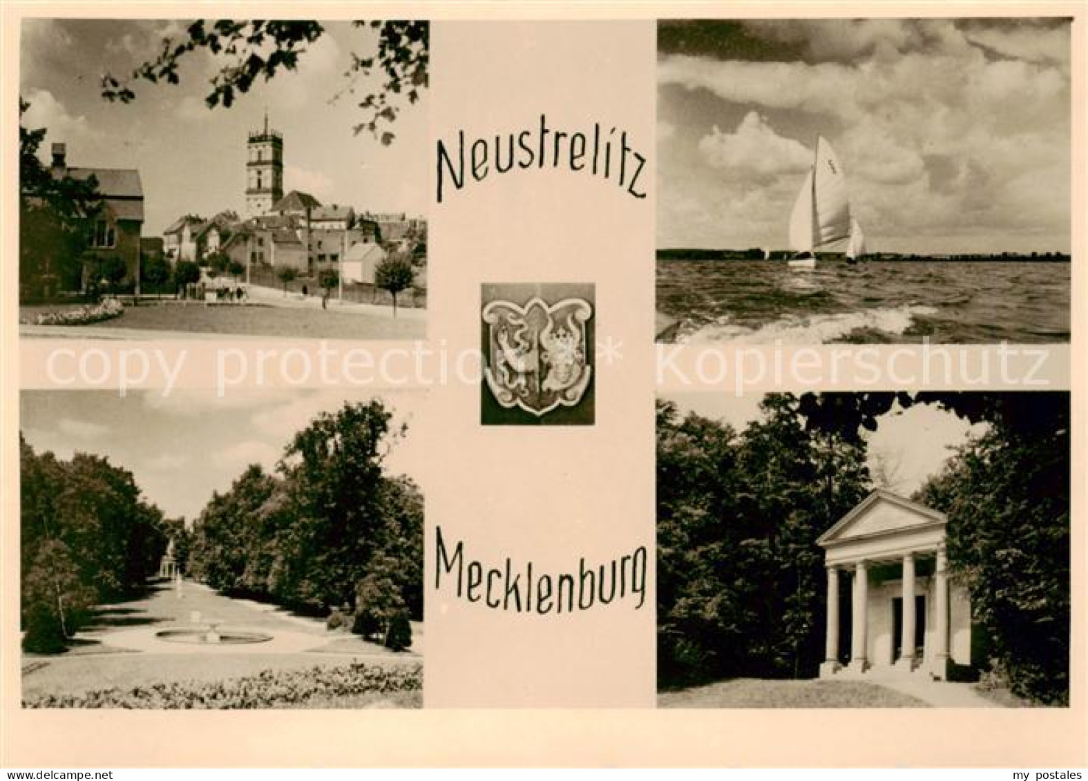 73870891 Neustrelitz Ortspartie Segelboot Park Tempel Neustrelitz - Neustrelitz