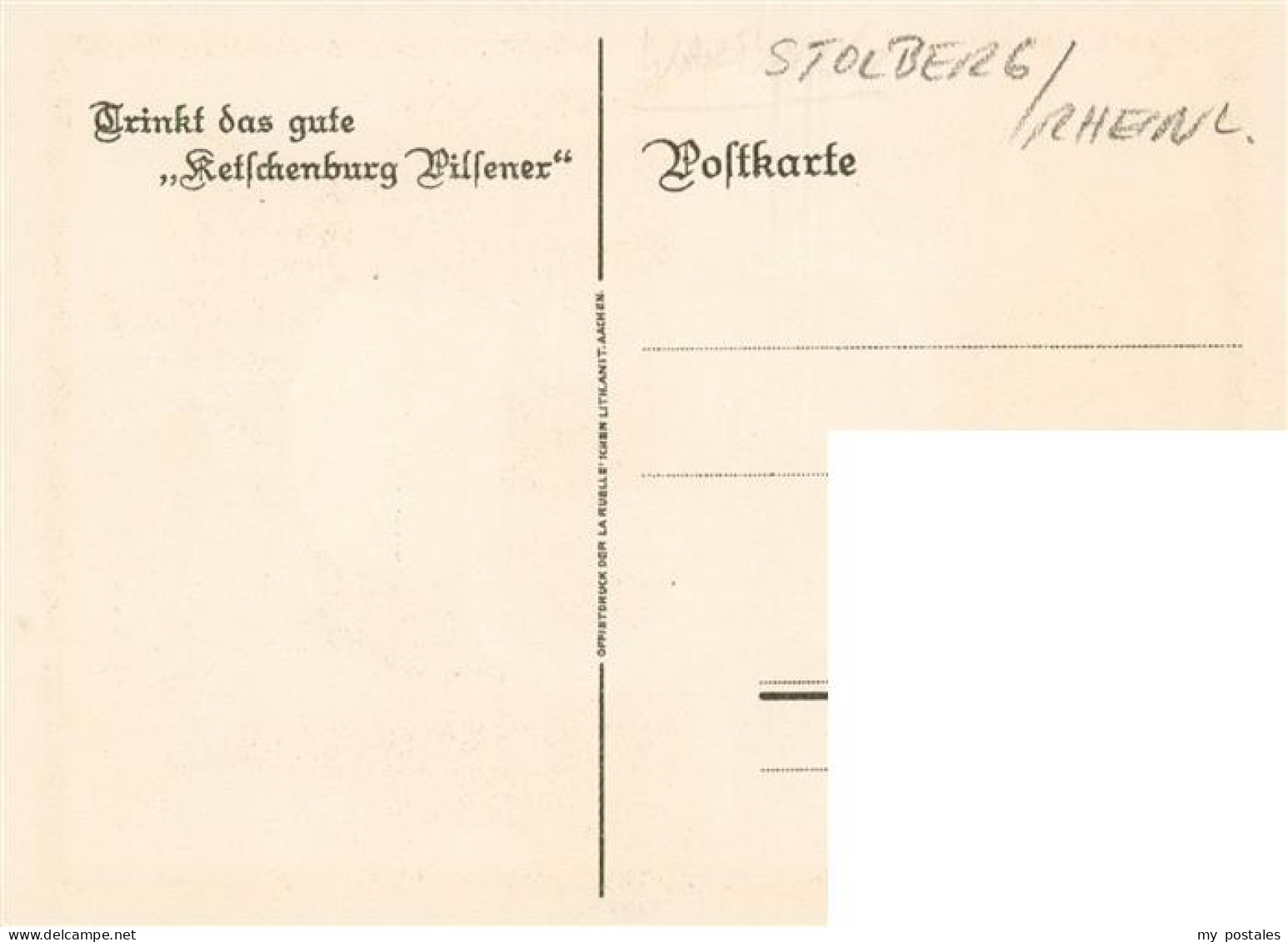 73870577 Stolberg Rheinland Ketschenburg Pilsener Bier-Werbung Stolberg Rheinlan - Stolberg