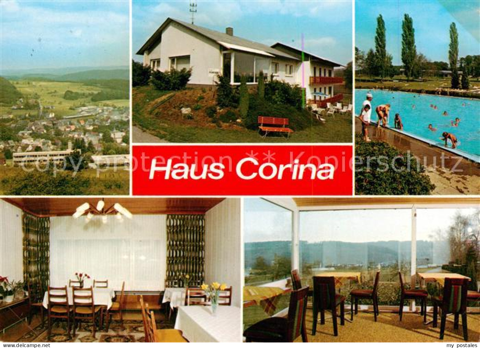 73803637 Schoenbach Dillkreis Panorama Haus Corina Gastraeume Schwimmbad Schoenb - Herborn