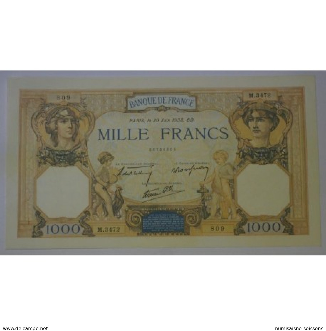 FAY 38/21 - 1000 FRANCS CERES ET MERCURE - 30/06/1938 - SUPERBE - PICK 90 - 1 000 F 1927-1940 ''Cérès Et Mercure''