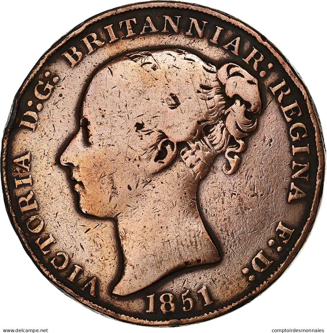 Jersey, Victoria, 1/13 Shilling, 1851, Heaton, Cuivre, TB, KM:3 - Jersey