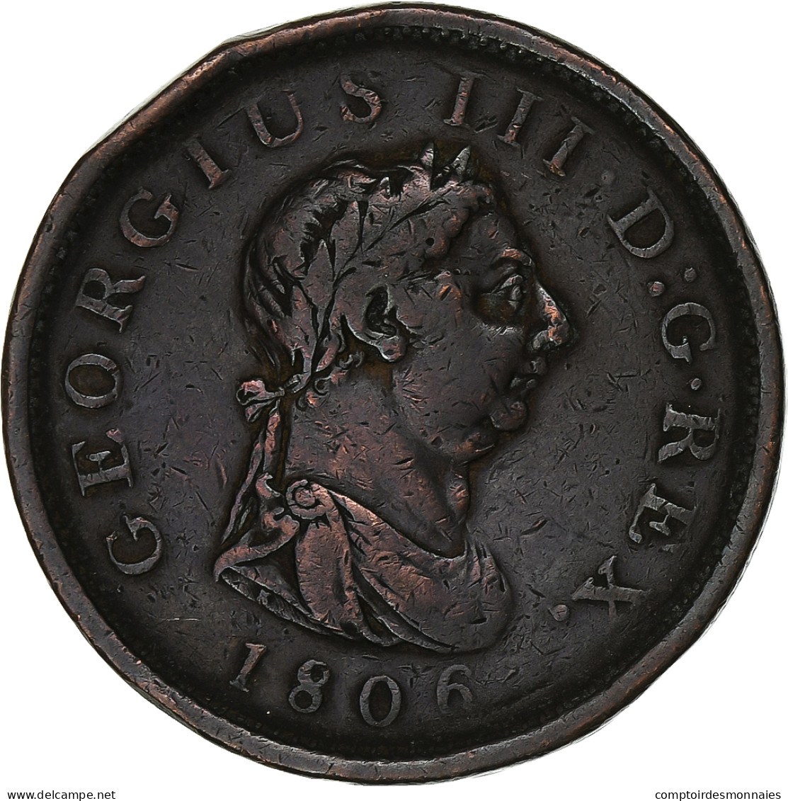 Grande-Bretagne, George III, Penny, 1806, Cuivre, TTB, KM:663 - C. 1 Penny