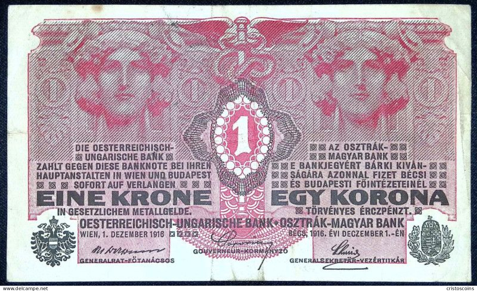 Austria Carlo I 1 Krone  BB (B/1-69 - Oesterreich