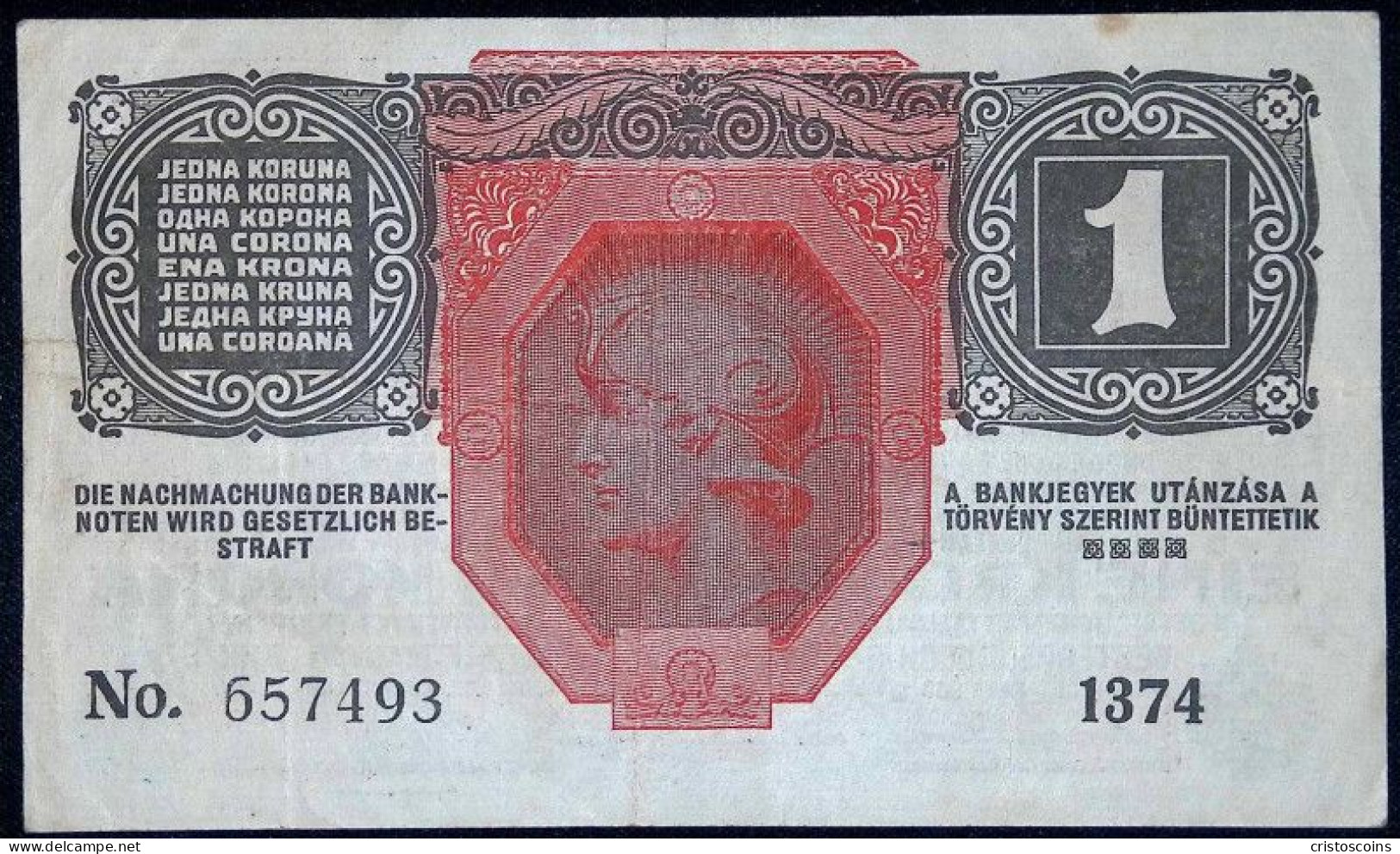 Austria Carlo I 1 Krone  BB (B/1-69 - Oesterreich