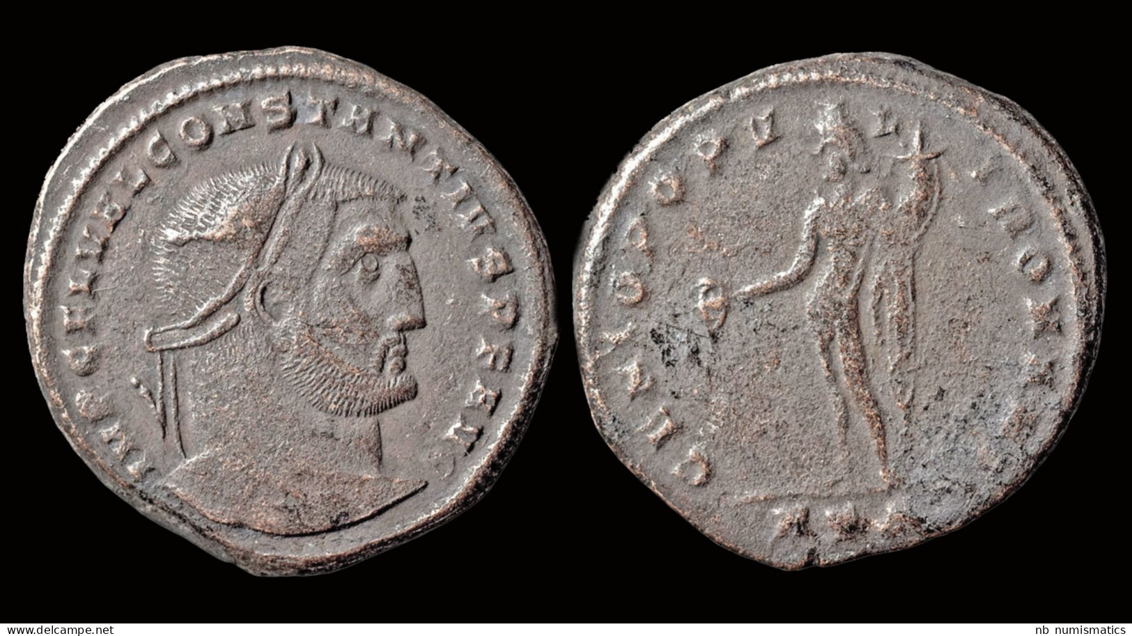 Constantius I, As Caesar, AE Follis Genius Standing Facing - The Tetrarchy (284 AD To 307 AD)