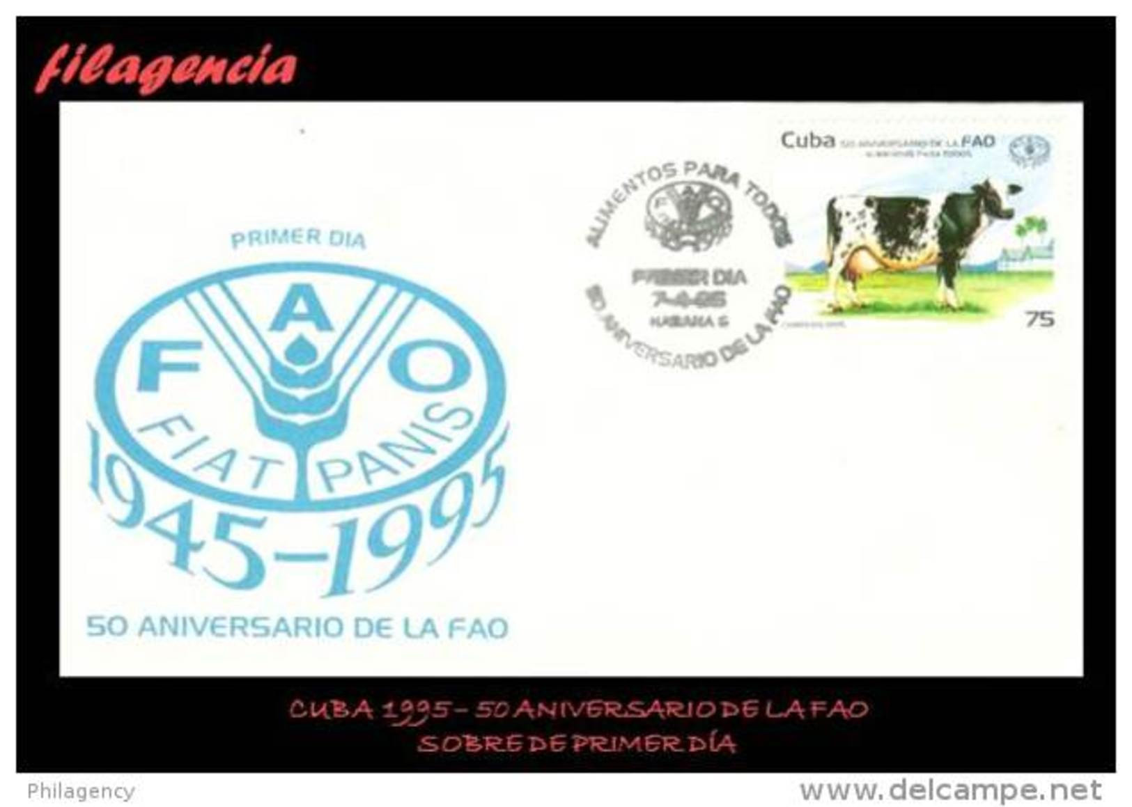 CUBA SPD-FDC. 1995-04 50 ANIVERSARIO DE LA FAO. - FDC