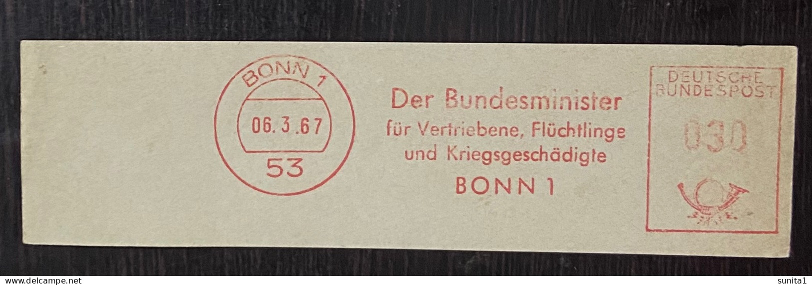 Refugee, Displaced, German Ministry, Advertisement, Meter Franking, Red Meter, Germany - Fabbriche E Imprese