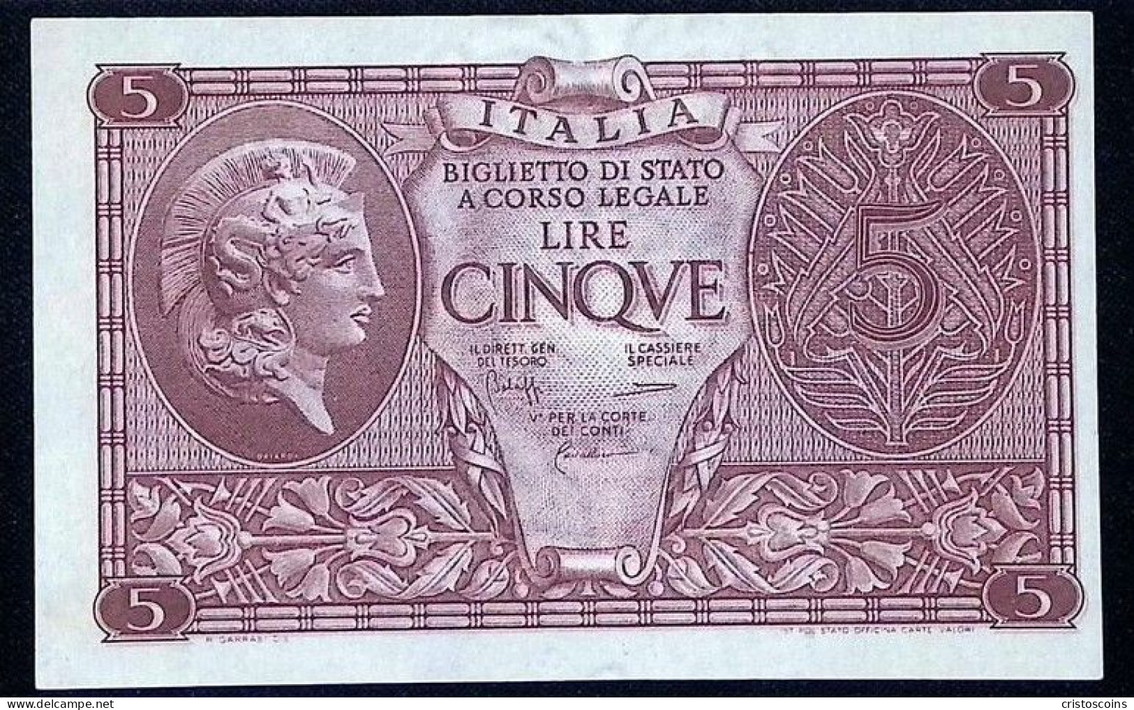 5 Lire  Luogotenenza  P.31c FDS (B/70 - Italia – 5 Lire