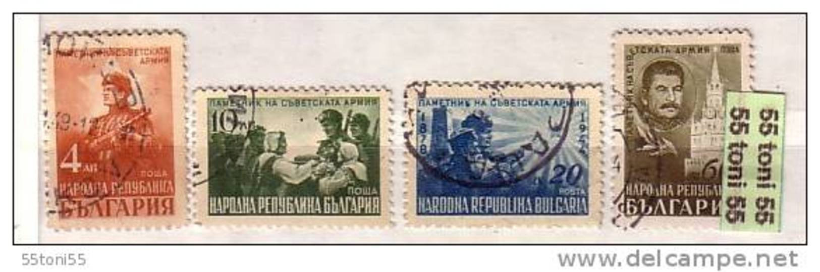 1948 The Soviet Army Michel- 656/659 4 V &ndash; Used/oblitere (O) Bulgaria / Bulgarien - Gebruikt