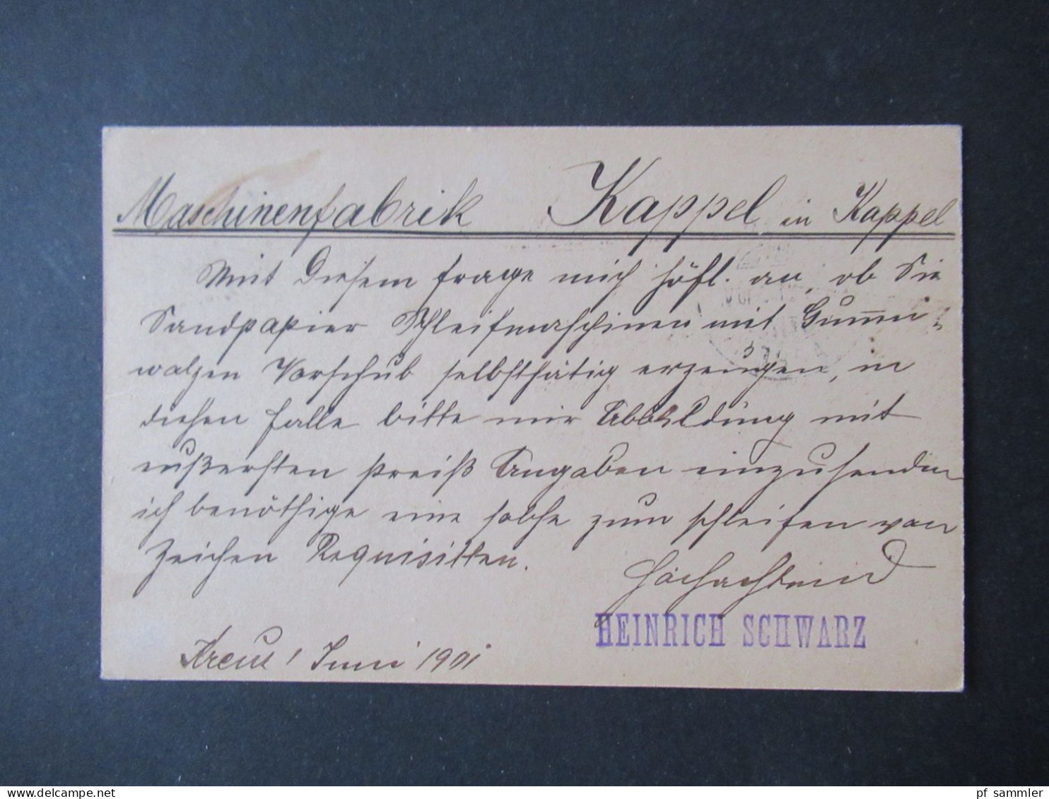 Ungarn 1901 GA K1 Körös Krizevac - Chemnitz Kappel Abs. Stp. Erste Croatische Bürstenhölzer Gr. Kreuz / Heinrich Schwarz - Cartas & Documentos