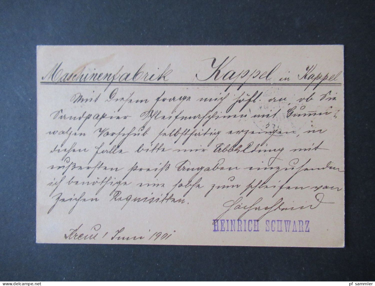 Ungarn 1901 GA K1 Körös Krizevac - Chemnitz Kappel Abs. Stp. Erste Croatische Bürstenhölzer Gr. Kreuz / Heinrich Schwarz - Briefe U. Dokumente