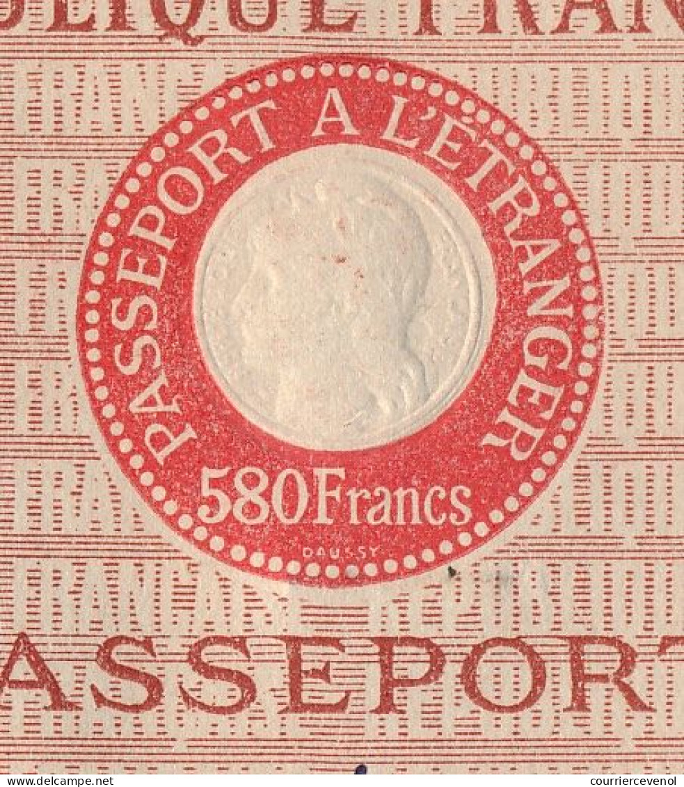 FRANCE - Passeport à L'étranger 580F - Rochefort-sur-Mer (Charente Maritime) - 1950 - Zonder Classificatie