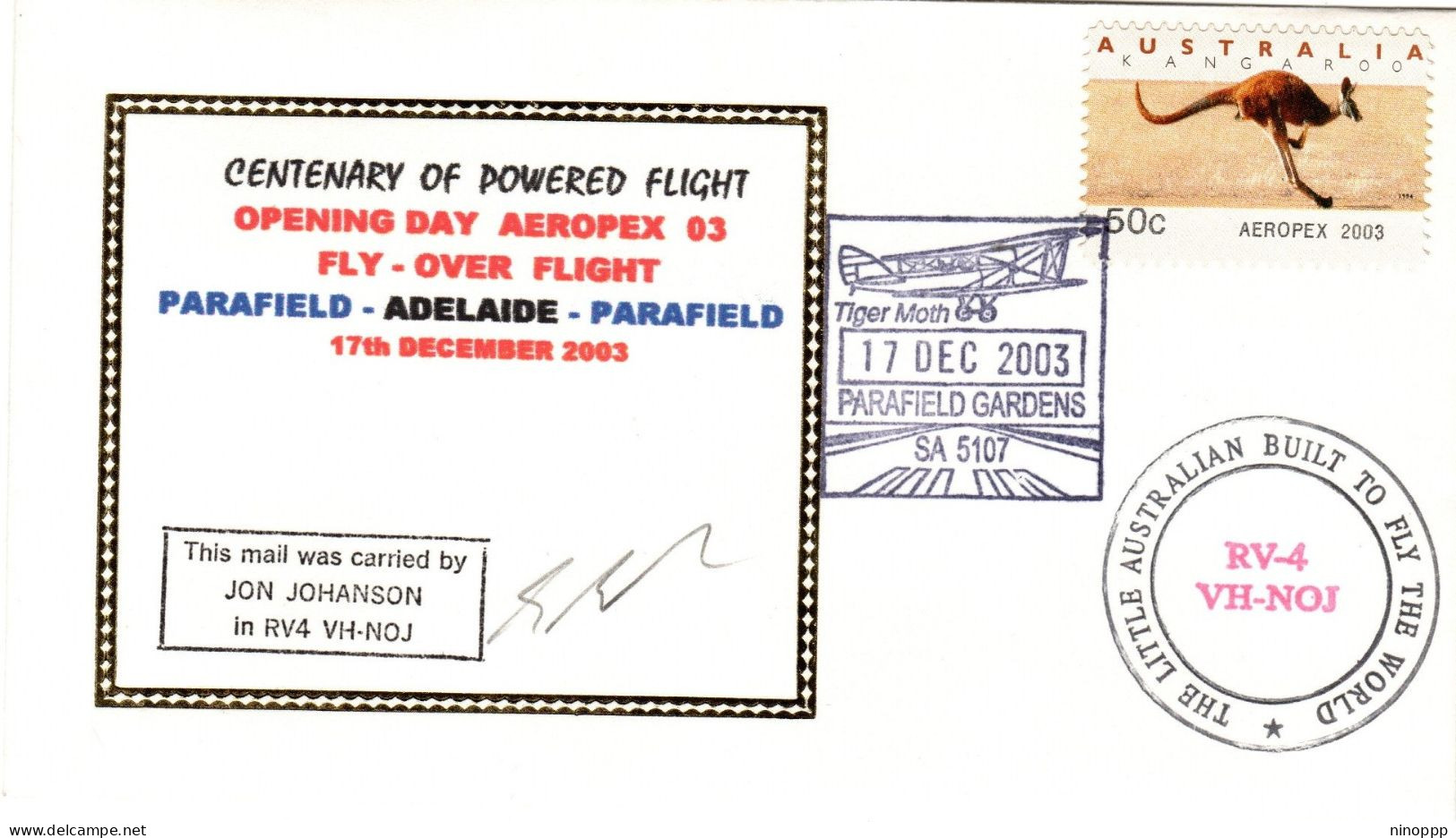 Australia 2003 Centenary Of Powerd Flight,souvenir Cover,  No 36 Of 100 - Brieven En Documenten