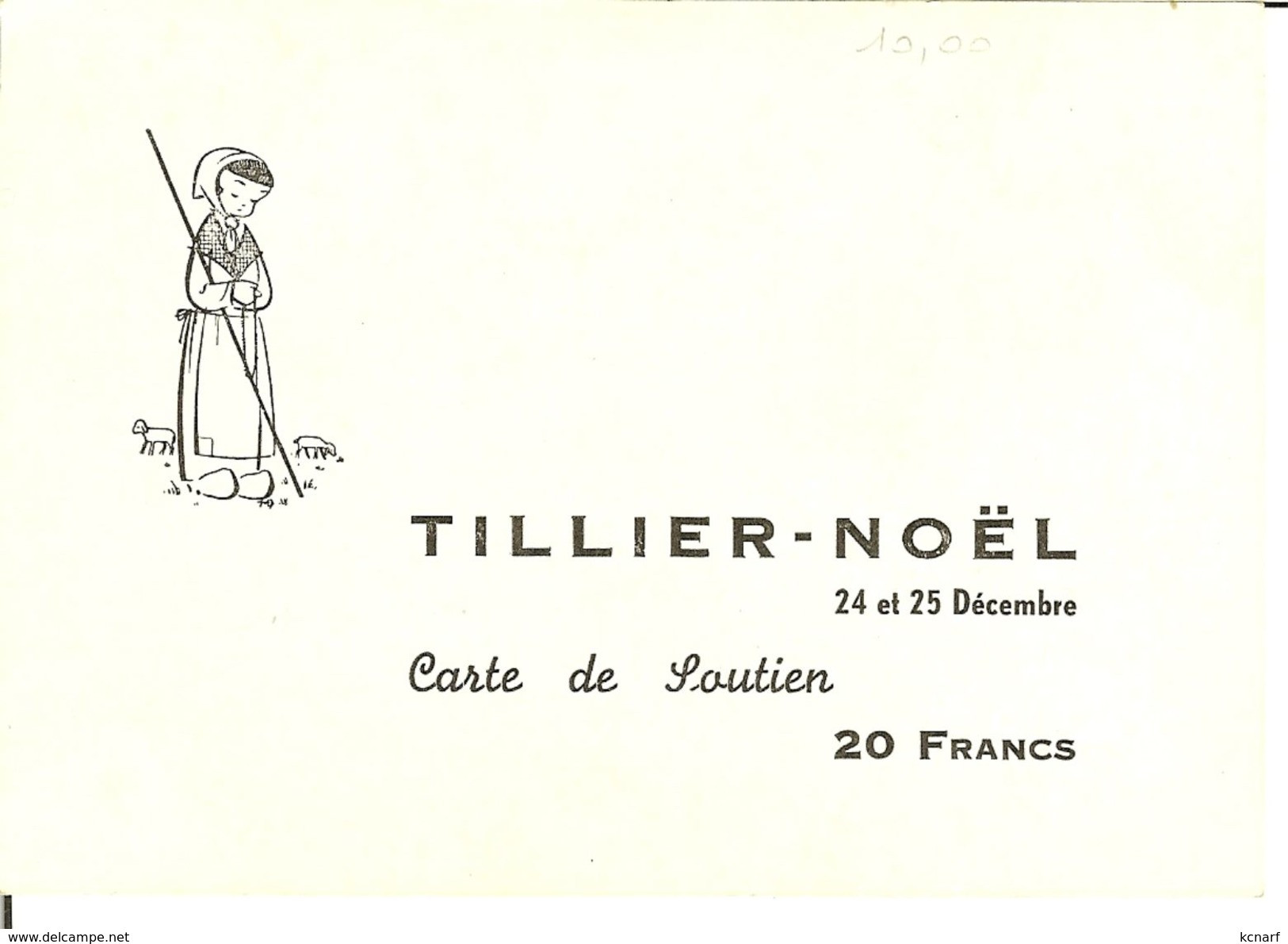 CP De TILLIER " Noël  - Carte De Soutien  " - Fernelmont