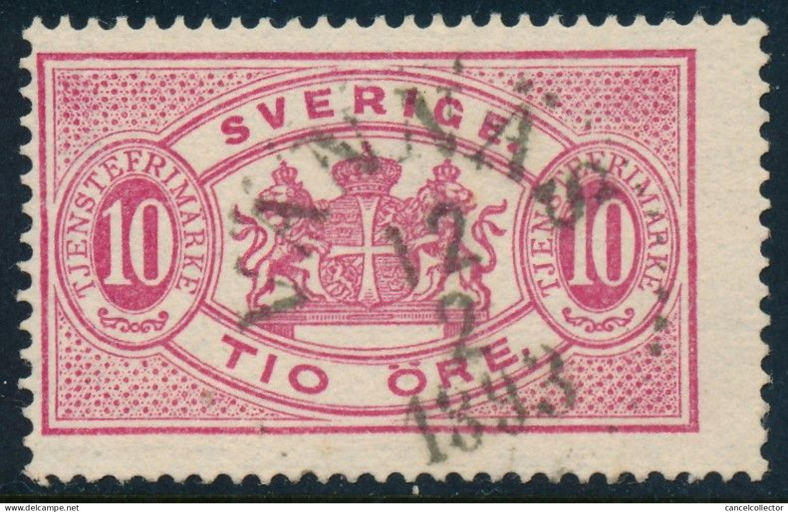 Sweden Suède Sverige: 10ö Rose Long Official Perf 13, F Used VÄNNÄS Cancel (DCSV00448) - Servizio