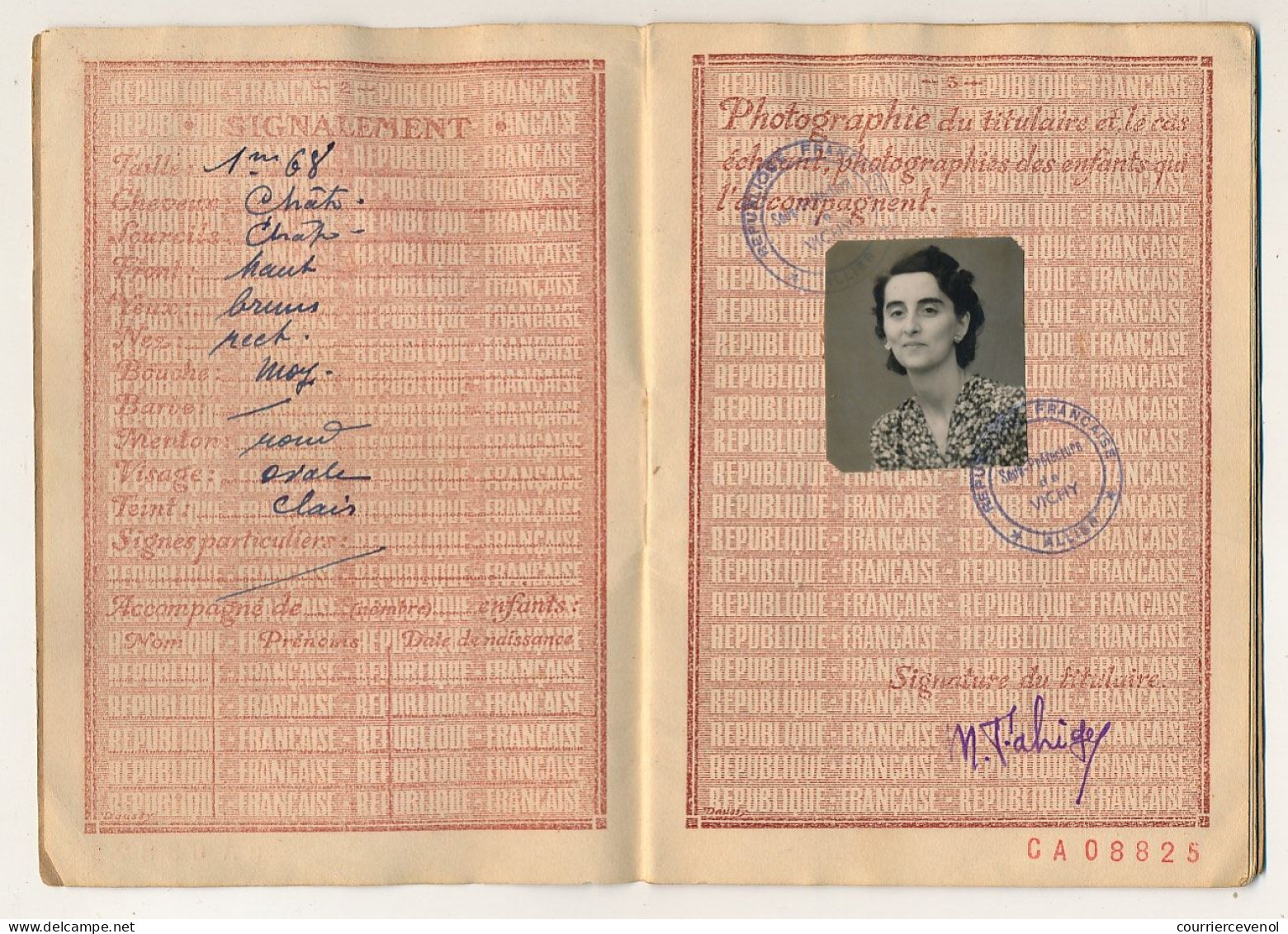 FRANCE - Passeport à L'étranger 60F Vichy (Allier) 1946 + 500f (sans Légende) Pour Renouvellement + Visa Suisse - Briefe U. Dokumente