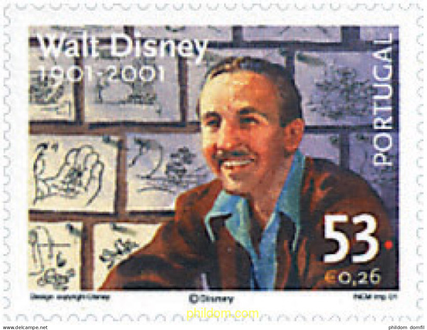 86253 MNH PORTUGAL 2001 CENTENARIO DEL NACIMIENTO DE WALT DISNEY - Andere & Zonder Classificatie