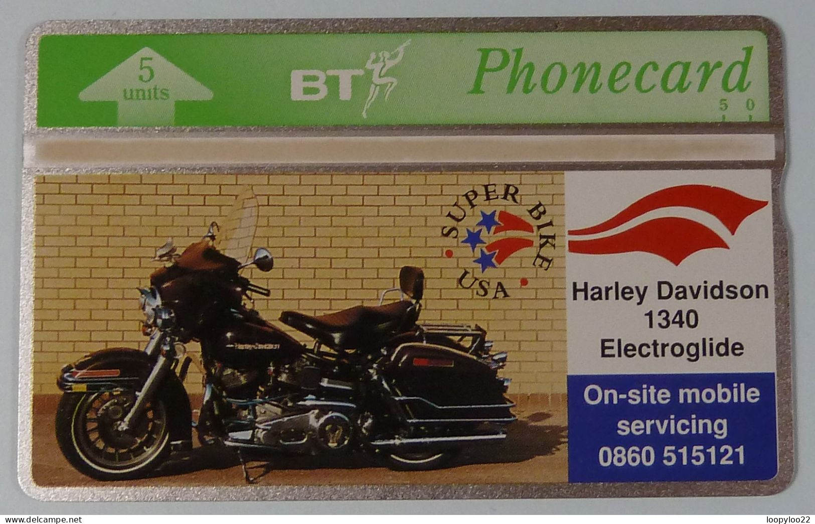 UK - Great Britain - BT & Landis & Gyr - BTP186 - Harley Davidson 1340 Electroglide - 306C - 650ex - Mint - BT Private