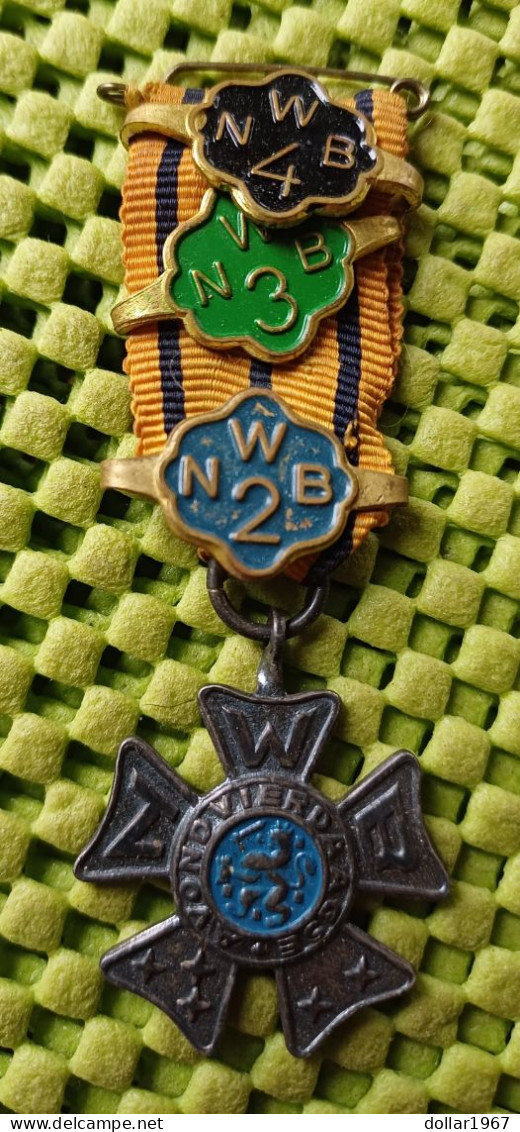 1 X  Medaille- Avondvierdaagse N.W.B + 2-3-4 -  Original Foto  !! - Altri & Non Classificati