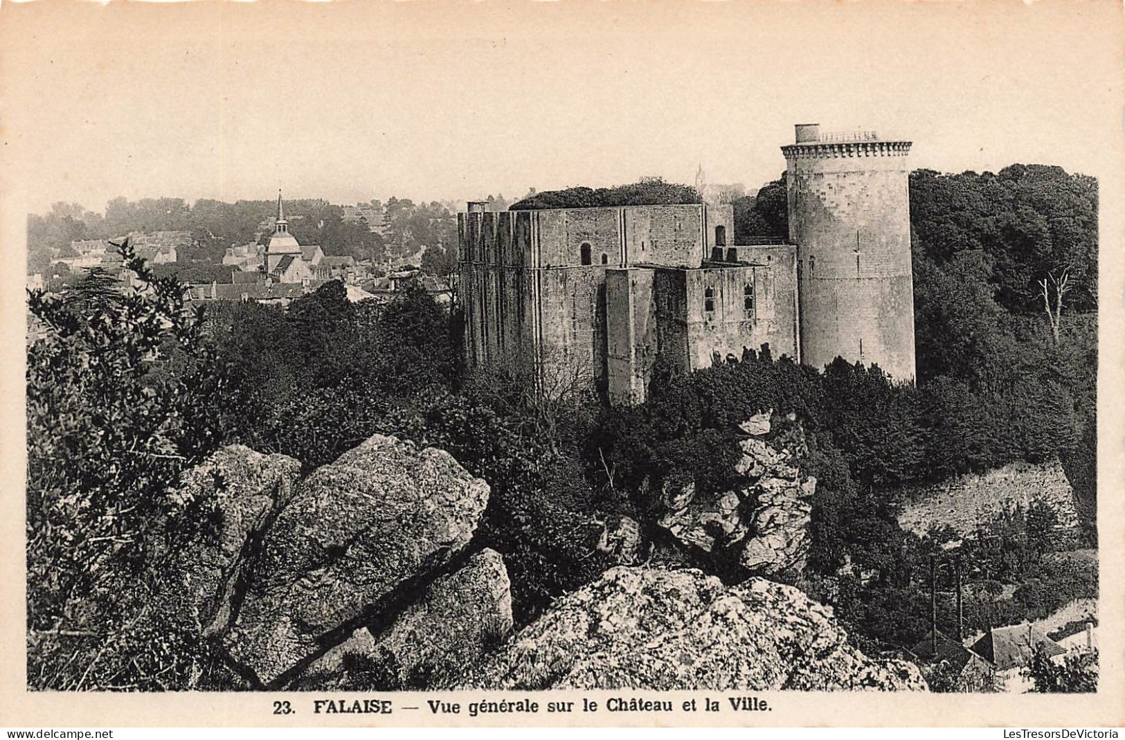 FRANCE - Falaise - Vue Générale Sur Le Château Et La Ville - Carte Postale Ancienne - Falaise