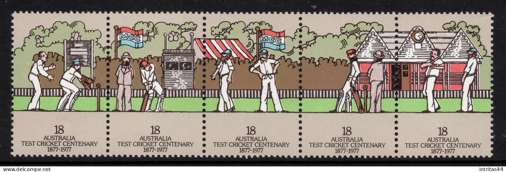 AUSTRALIA 1977 50th AUSTRALIA - ENGLAND TEST CRICKET CENTENARY SET MNH - Nuevos