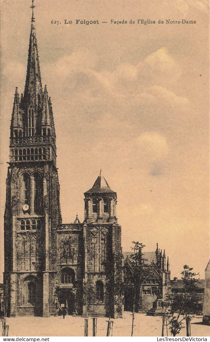 FRANCE - Le Folgoët - Vue Sur La Façade De L'église De Notre Dame - Carte Postale Ancienne - Le Folgoët