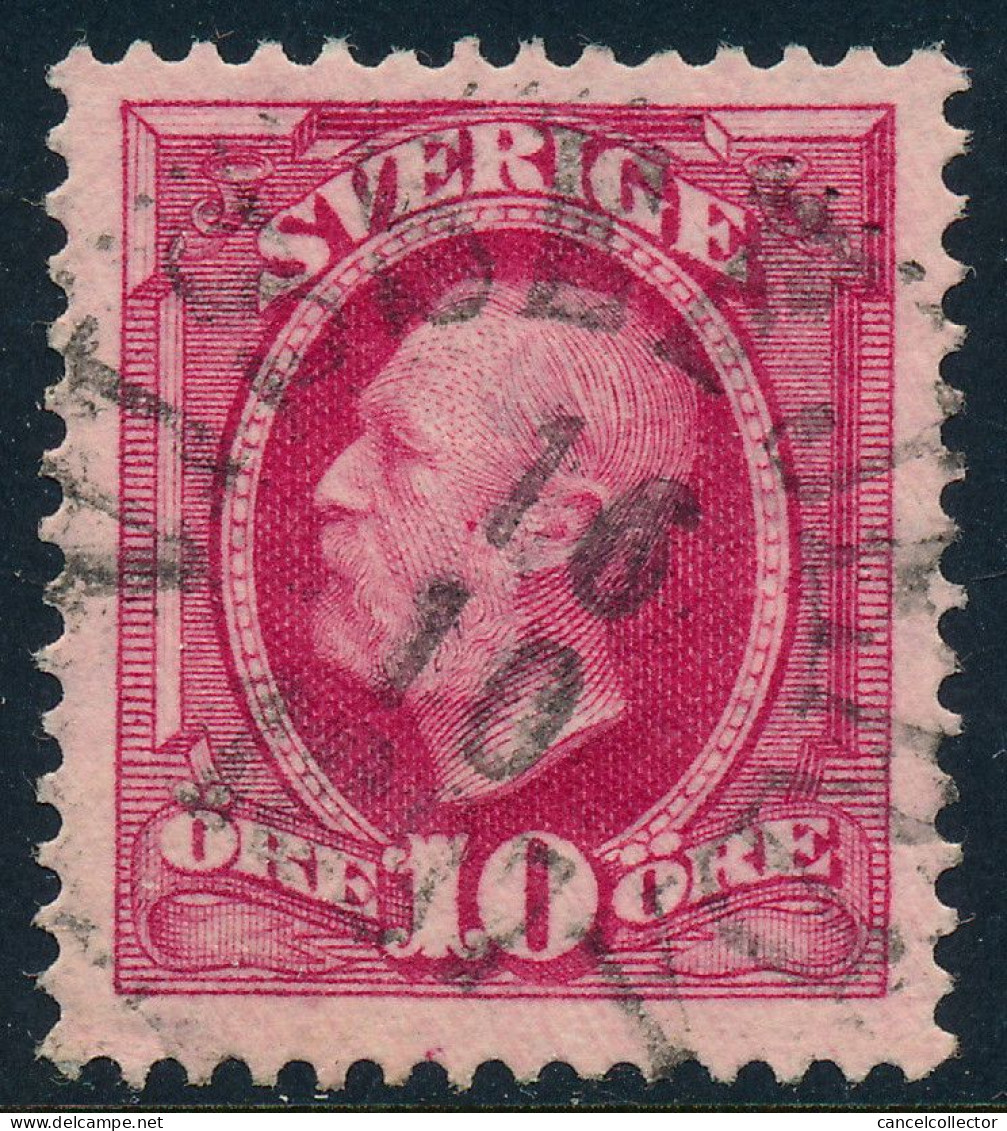 Sweden Suède Sverige: 10ö Carmine Oscar II, Cancel VISSEFJÄRDA 16.10.1897 (DCSV00455) - 1885-1911 Oscar II