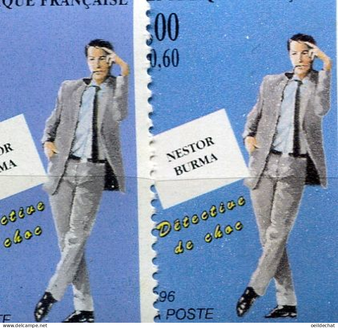 26116 FRANCE N°3030** 3F+60c. Nestor Burma : Fond Violet Au Lieu De Bleu + Normal (non Inclus) 1996  TB - Unused Stamps