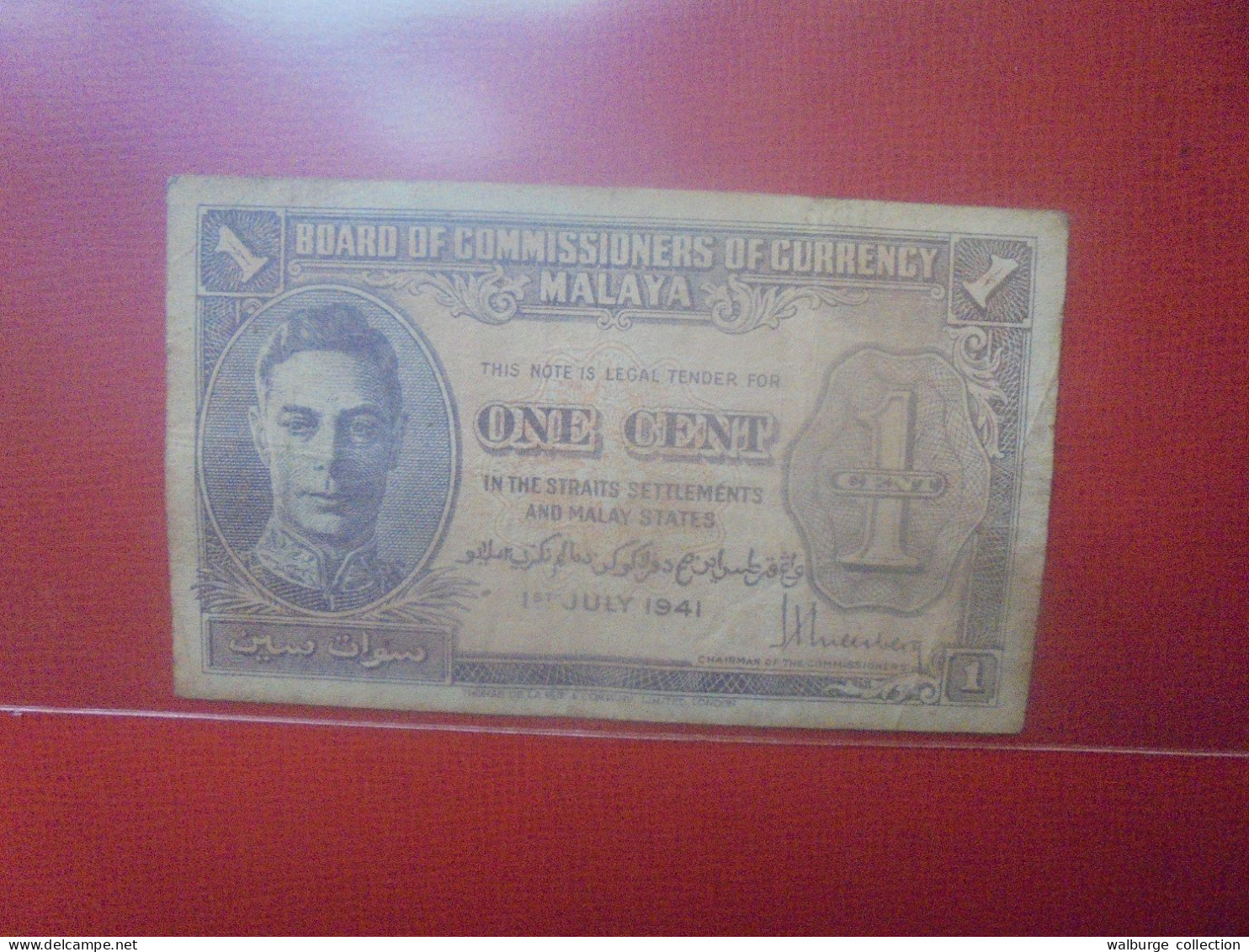 MALAYA (Britannique) 1 Cent 1941 Circuler (B.32) - Malasia