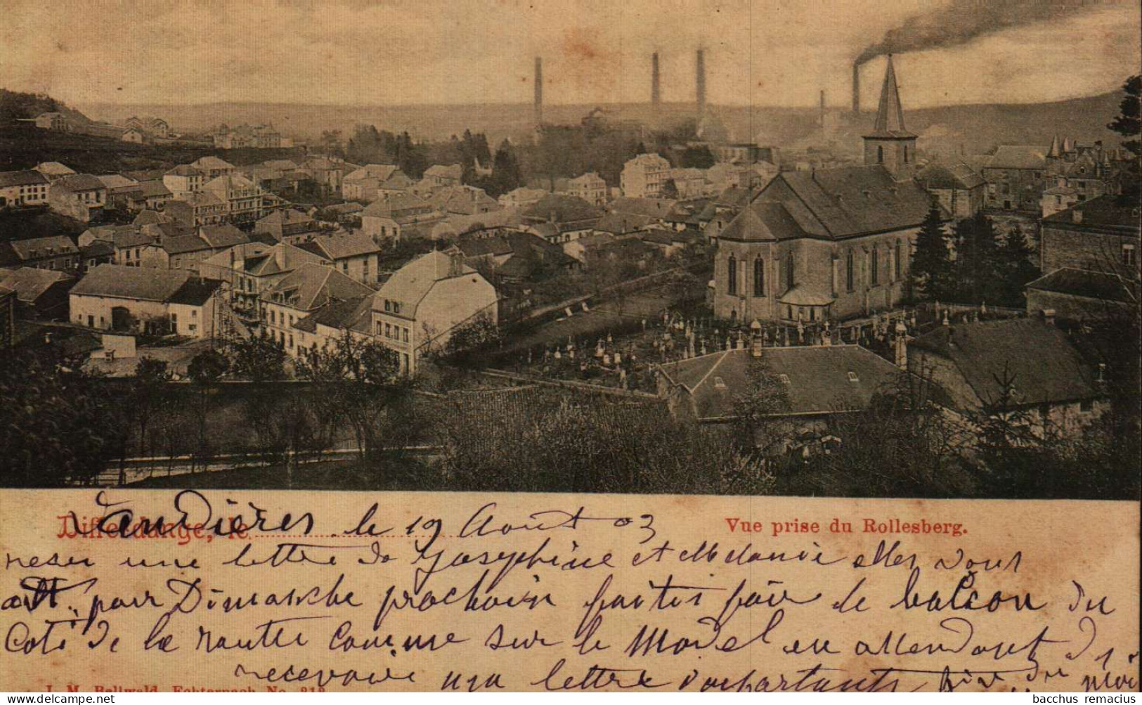 DIFFERDANGE, Le....  Vue Prise Du Rollesberg    J.M.Bellwald Nr 212 - Differdingen