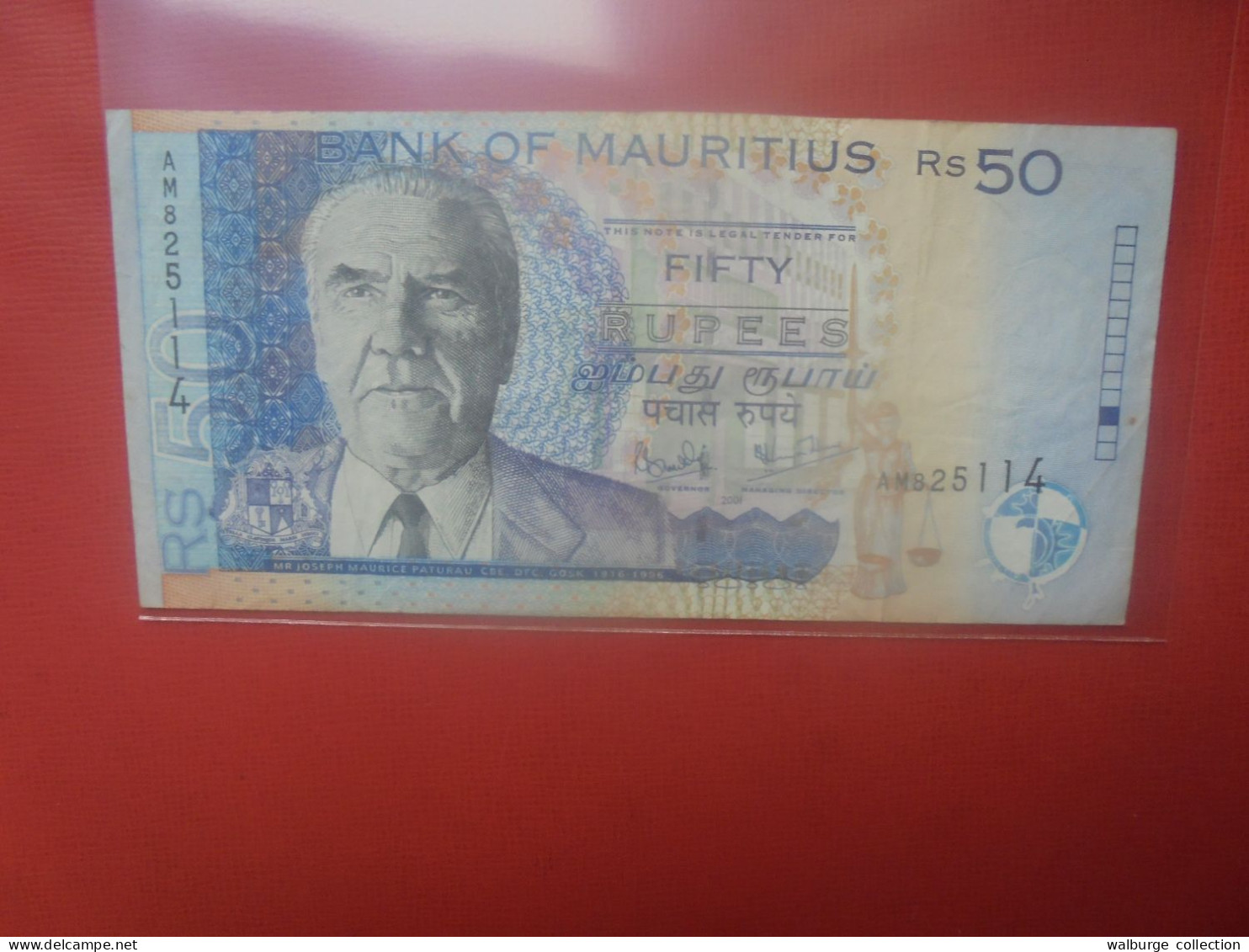 MAURITIUS 50 RUPEES 2001 Circuler (B.32) - Mauricio