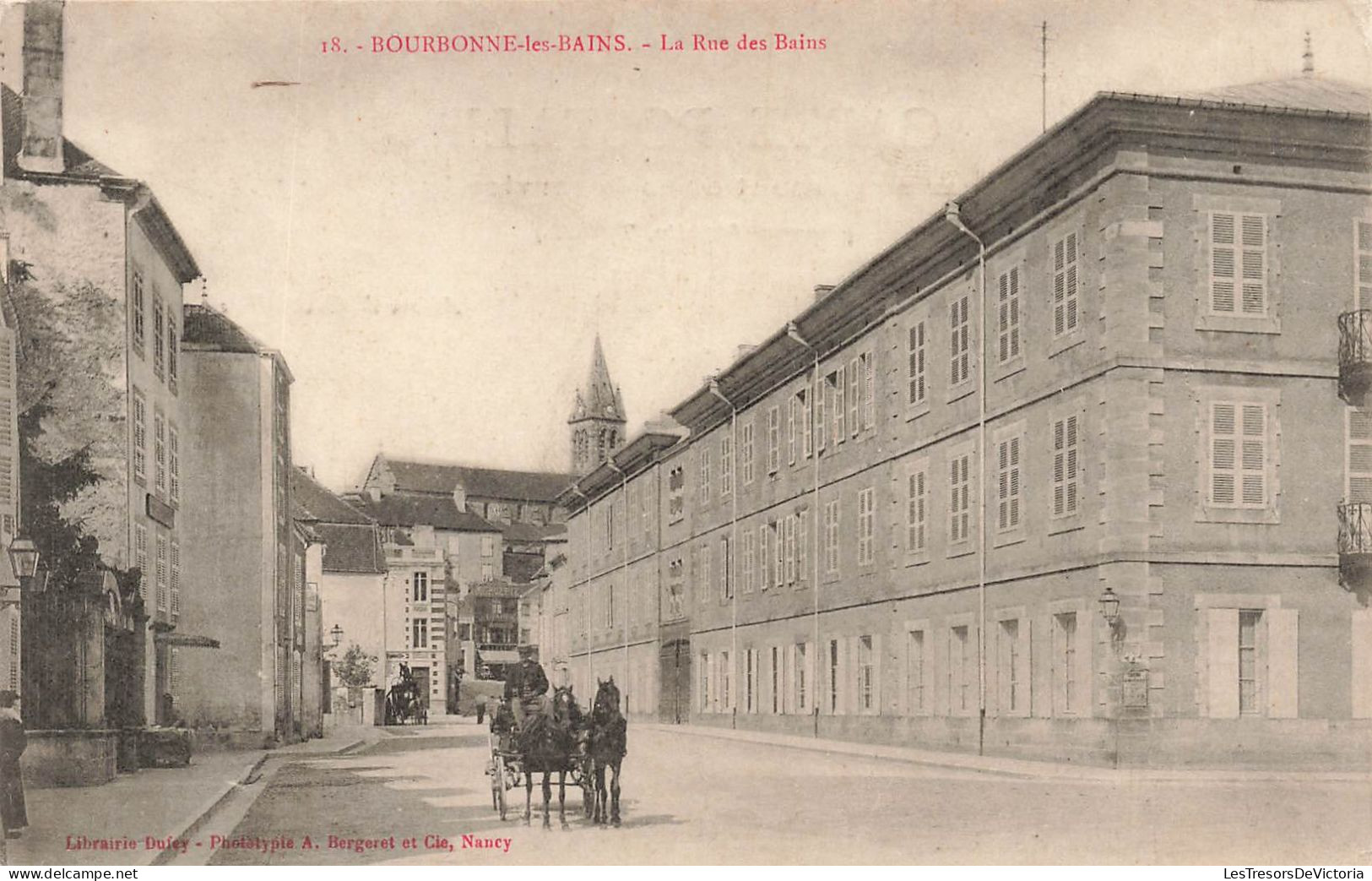 FRANCE - Bourbonne Les Bains - La Rue Des Bains - Carte Postale Ancienne - Bourbonne Les Bains