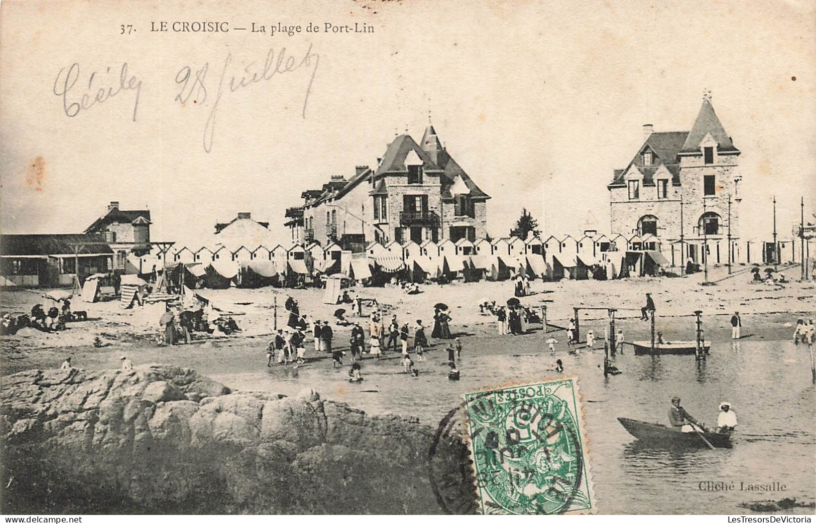 FRANCE - Le Croisic - La Plage De Port Lin - Animé - Carte Postale Ancienne - Le Croisic