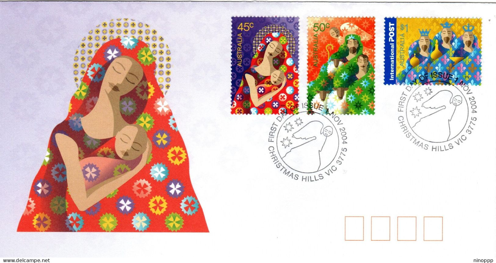 Australia 2004 Christmas ,Christmas Hills Postmark, FDI - Marcophilie