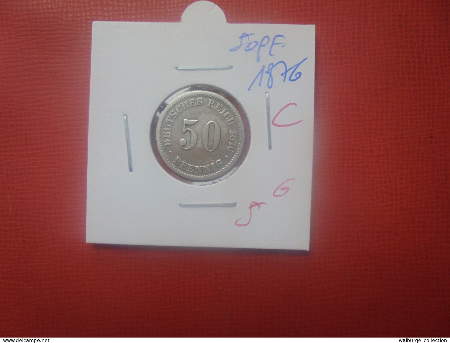 DEUTSCHES REICH 50 Pfennig 1876 "C" ARGENT (A.4) - 50 Pfennig