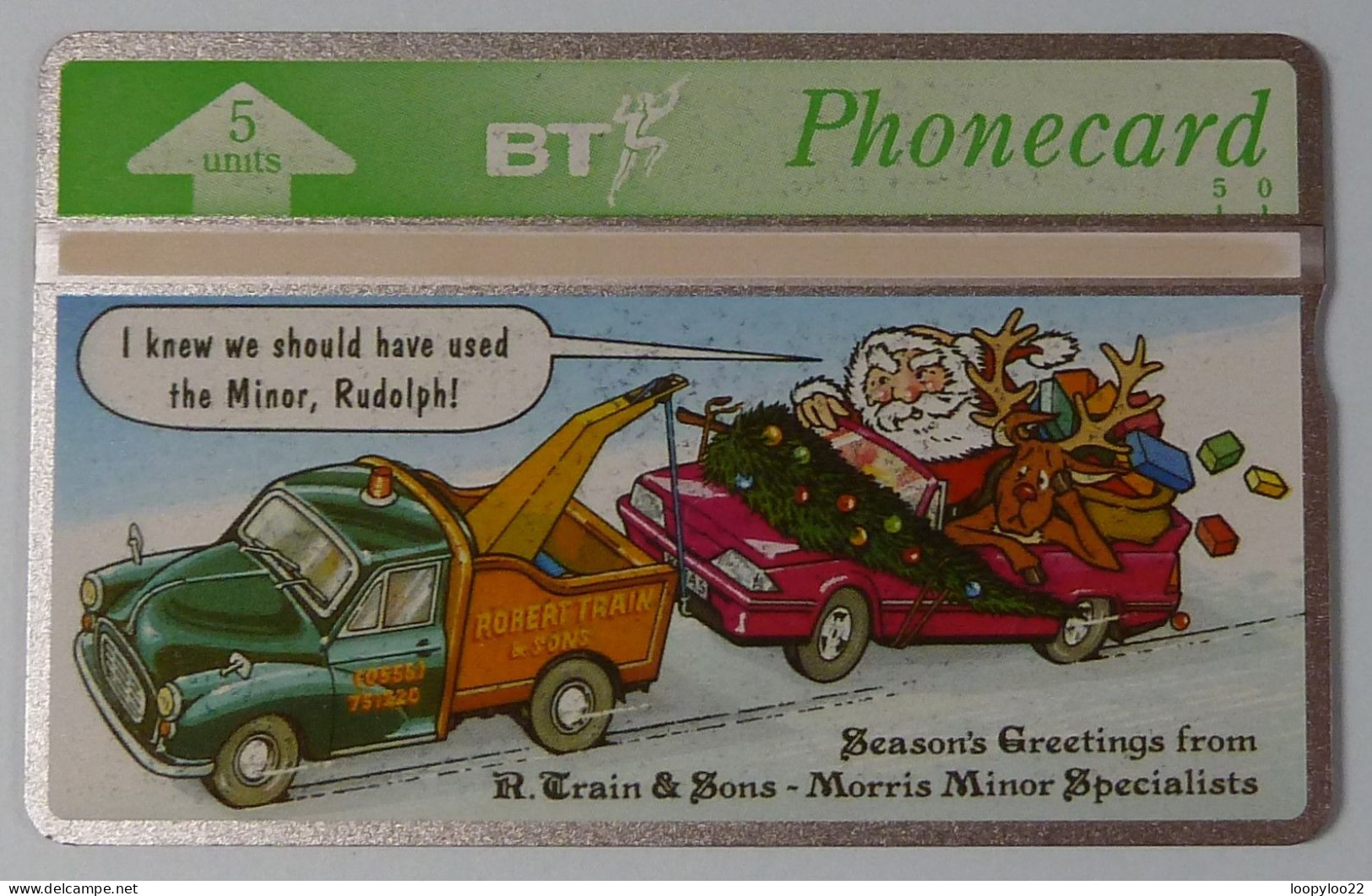 UK - Great Britain - BT & Landis & Gyr - BTP197 - Morris Minor - R Train & Sons - Christmas 1993 - 310K - 2000ex - Mint - BT Emissions Privées