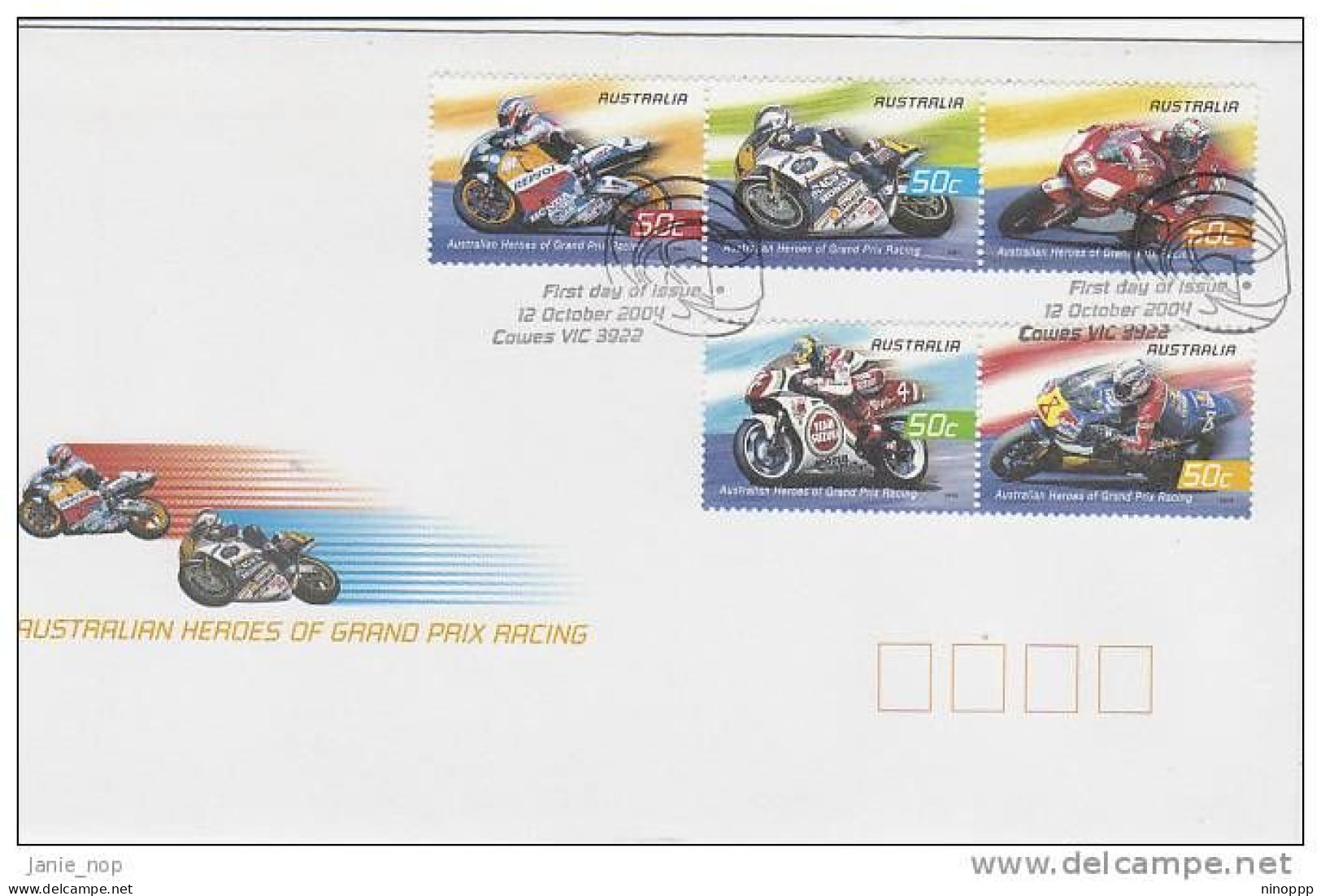 Australia 2004 Australian Gran Prix Racing Heroes FDC - Marcofilia