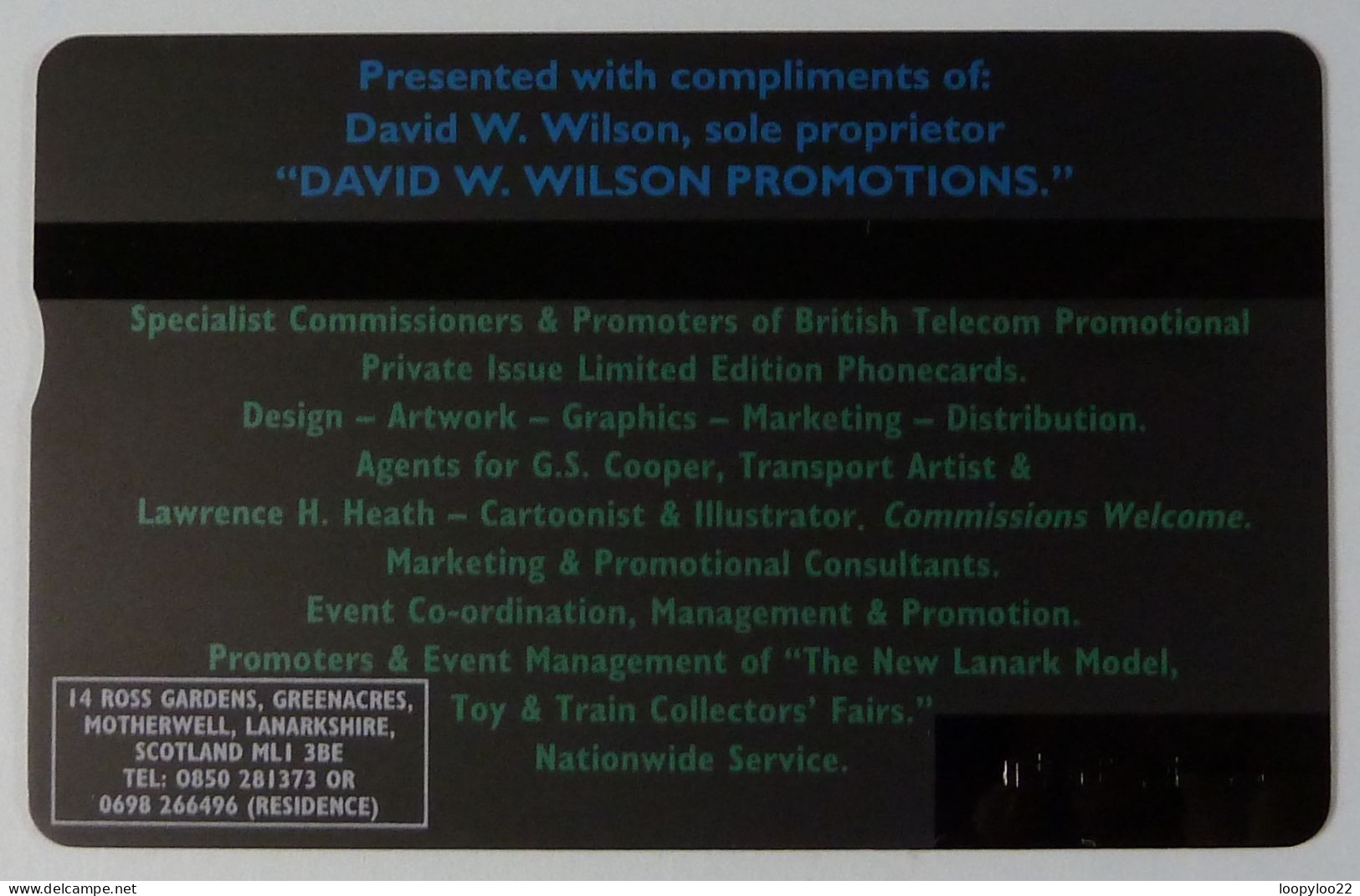 UK - Great Britain - BT & Landis & Gyr - BTP200 - Train - DW Wilson Promotions - Christmas 1993 - 310K - 500ex - Mint - BT Private Issues