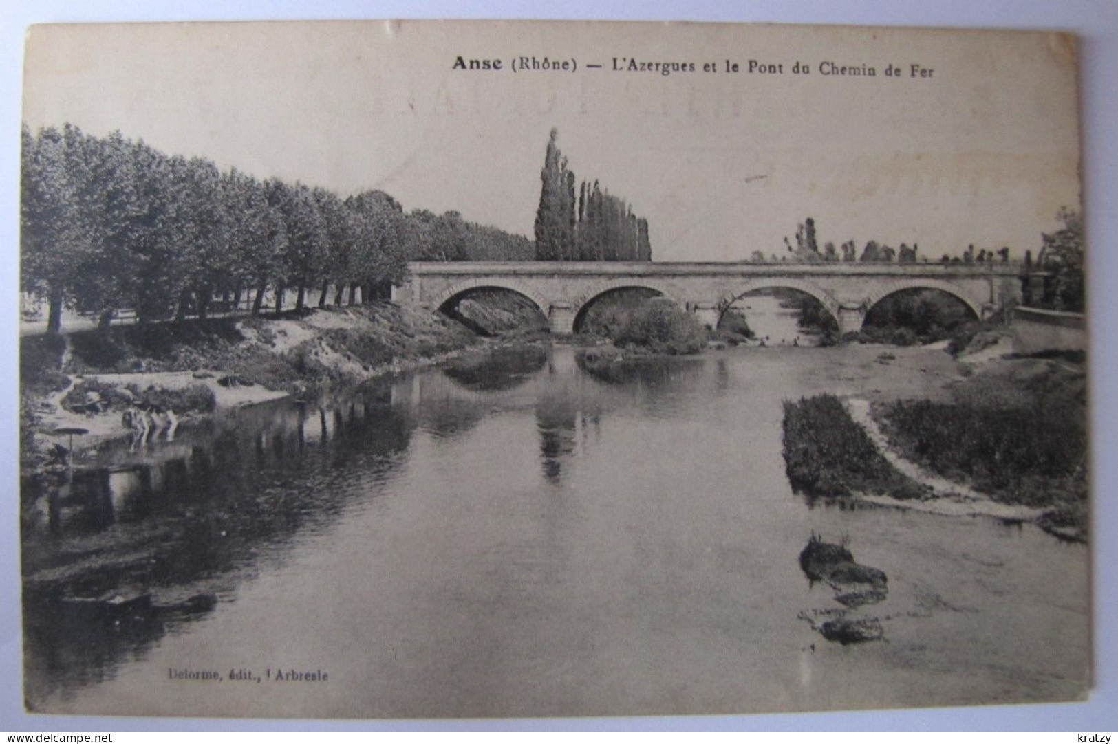 FRANCE - RHÔNE - ANSE - L'Azergues Et Le Pont Du Chemin De Fer - 1918 - Anse