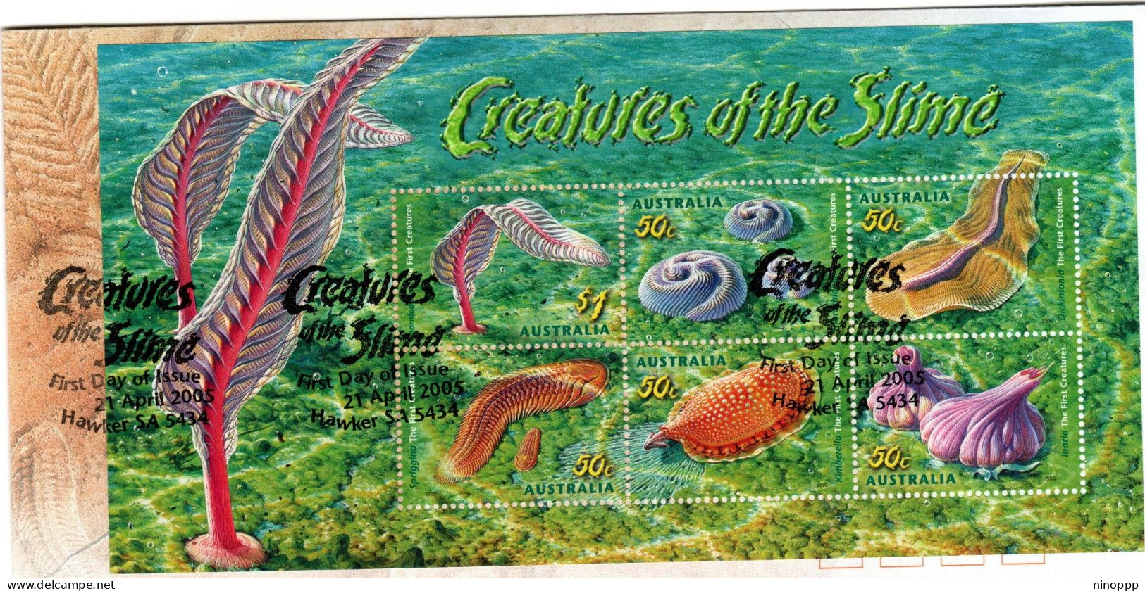 Australia 2005 Creature Of The Slime Miniature Sheet , FDI - Marcophilie