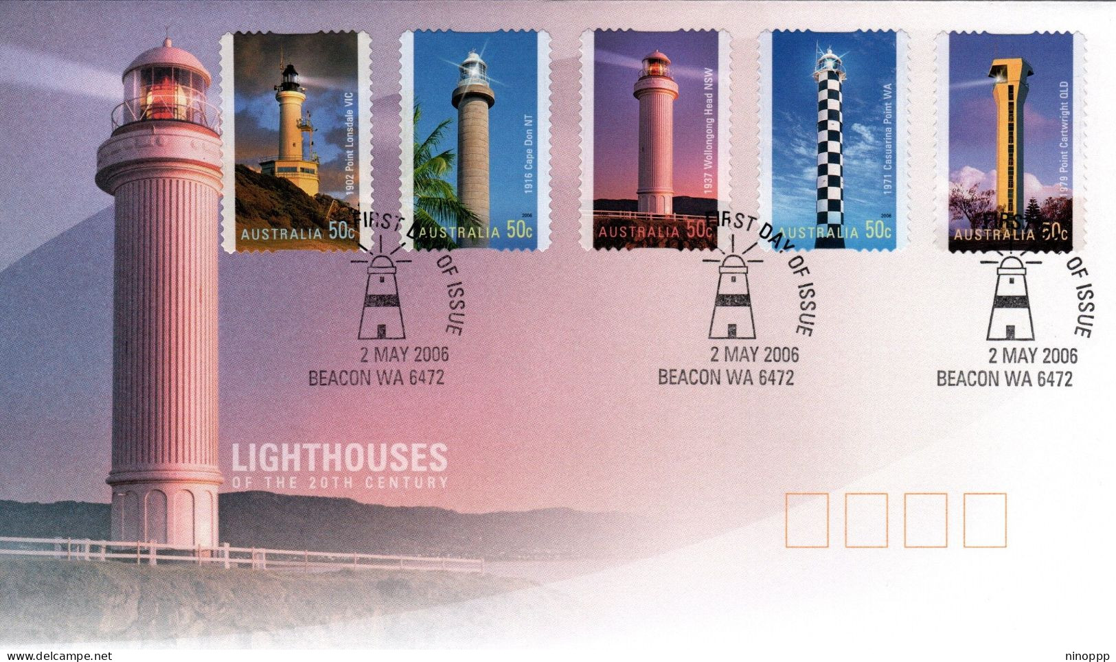 Australia 2006  Lighthouses,Selfadhesive,Beacon Postmark,FDI - Marcophilie