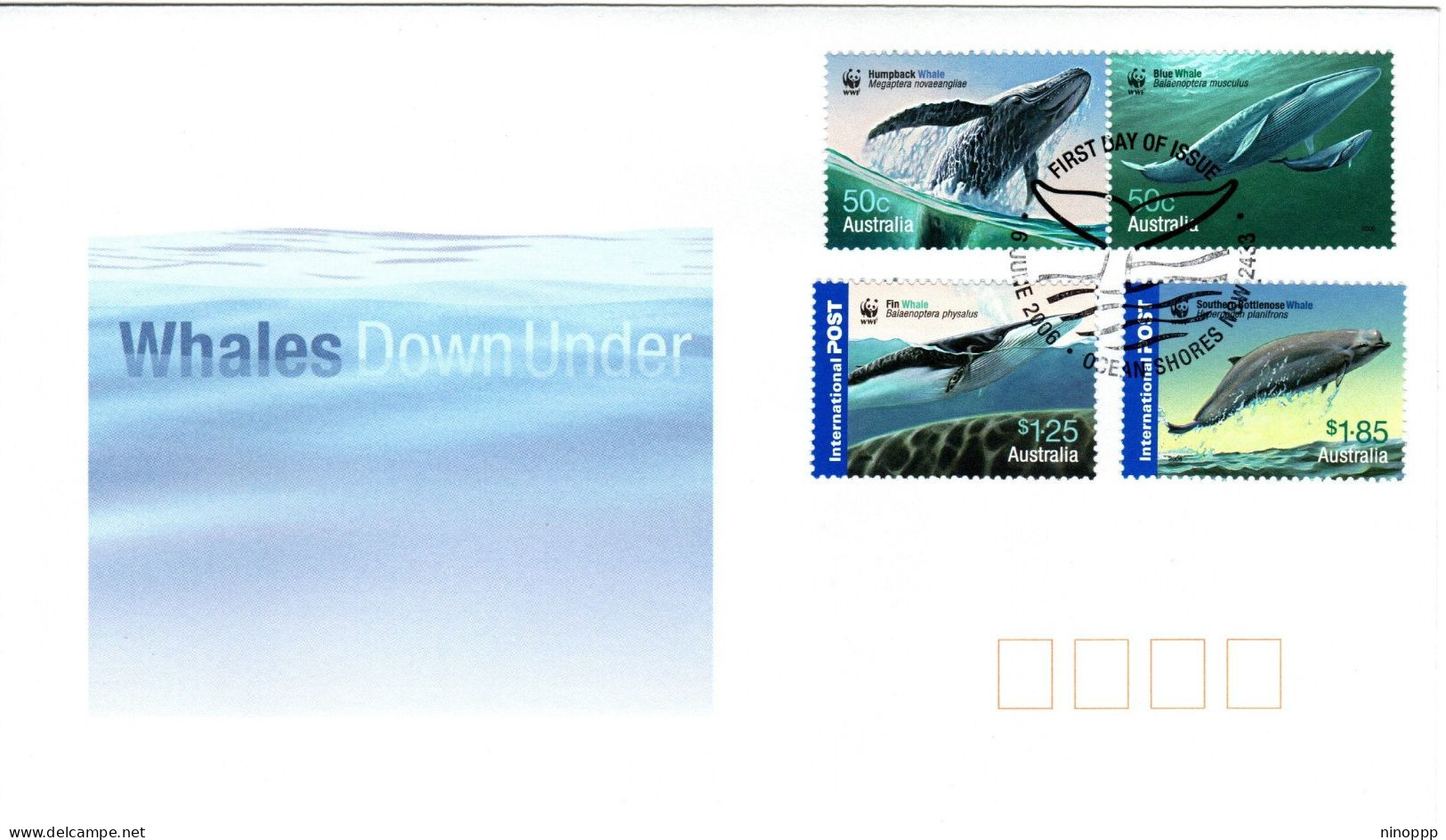 Australia 2006  Whales Down Under,Oceanshores Postmark,FDI - Marcophilie