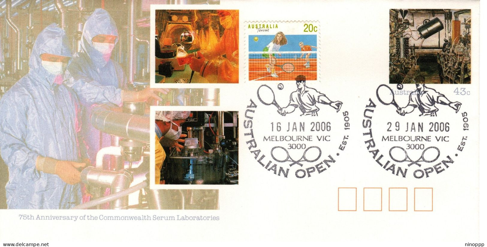Australia 2006  Australian Open,Melbourne Postmark, Souvenir Cover - Marcophilie