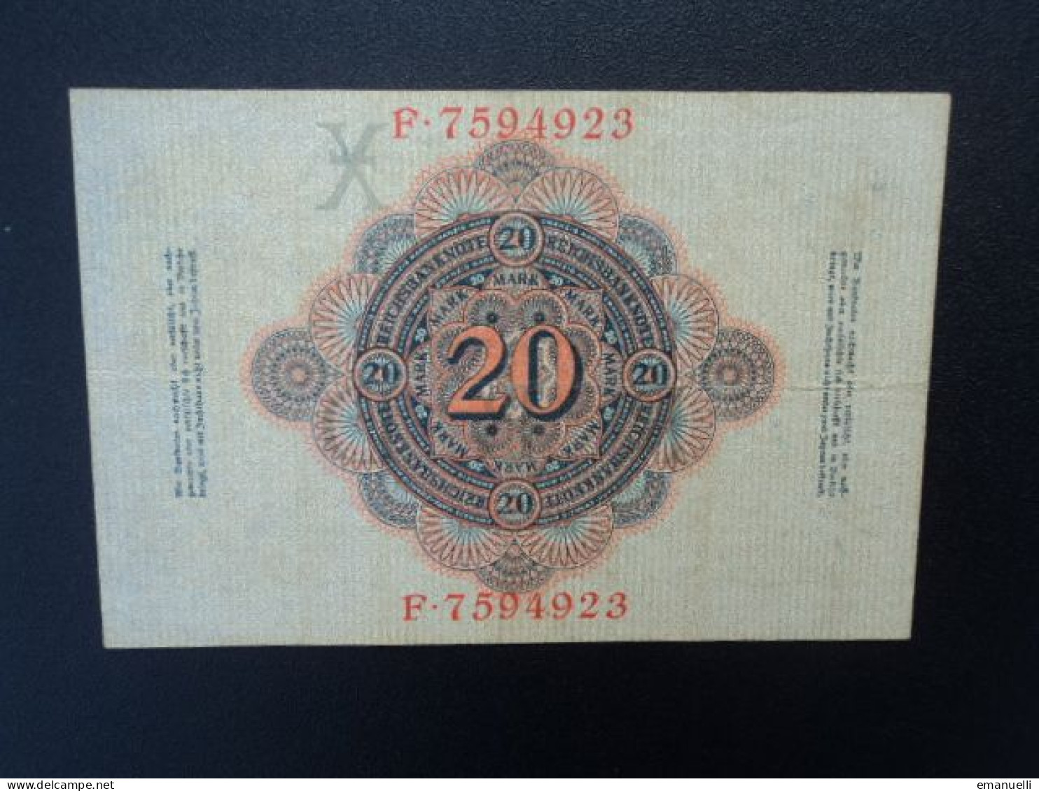 ALLEMAGNE * : 20 MARK  21.4.1910   C.A. 40b,** / P 40b     TTB  *** - 20 Mark