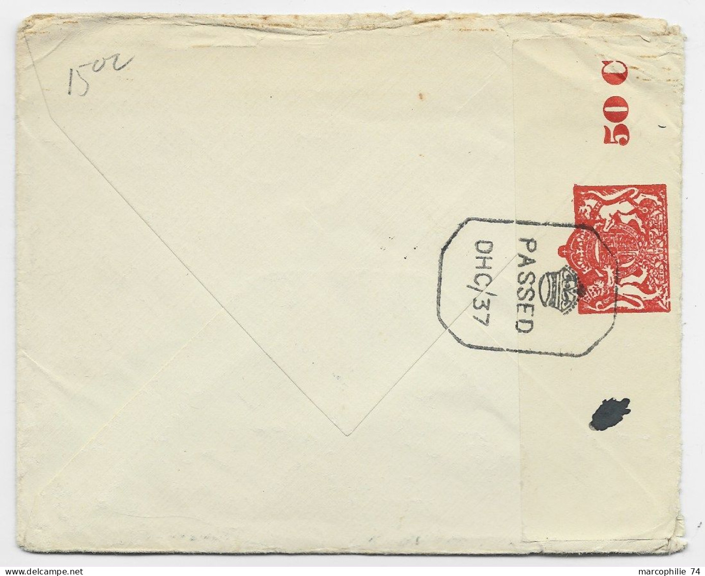 INDIA 3AS SOLO LETTRE COVER ALMORA 1942 TO USA CENSOR DHC/50 - 1936-47 King George VI