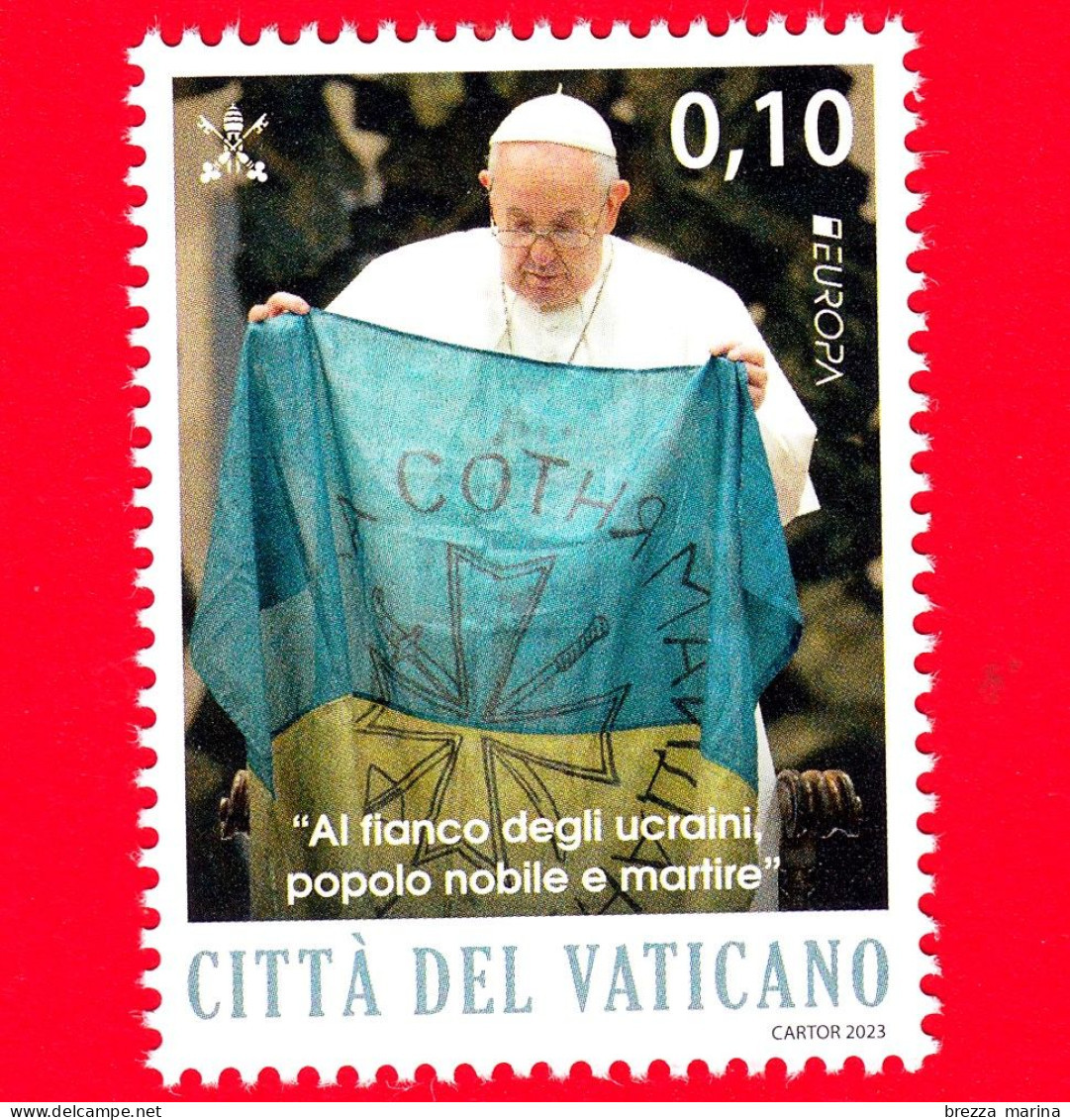 Nuovo - MNH - VATICANO - 2023 - Europa – Pace - Papa Francesco E Bandiera Dell'Ucraina – 0.10 - Neufs