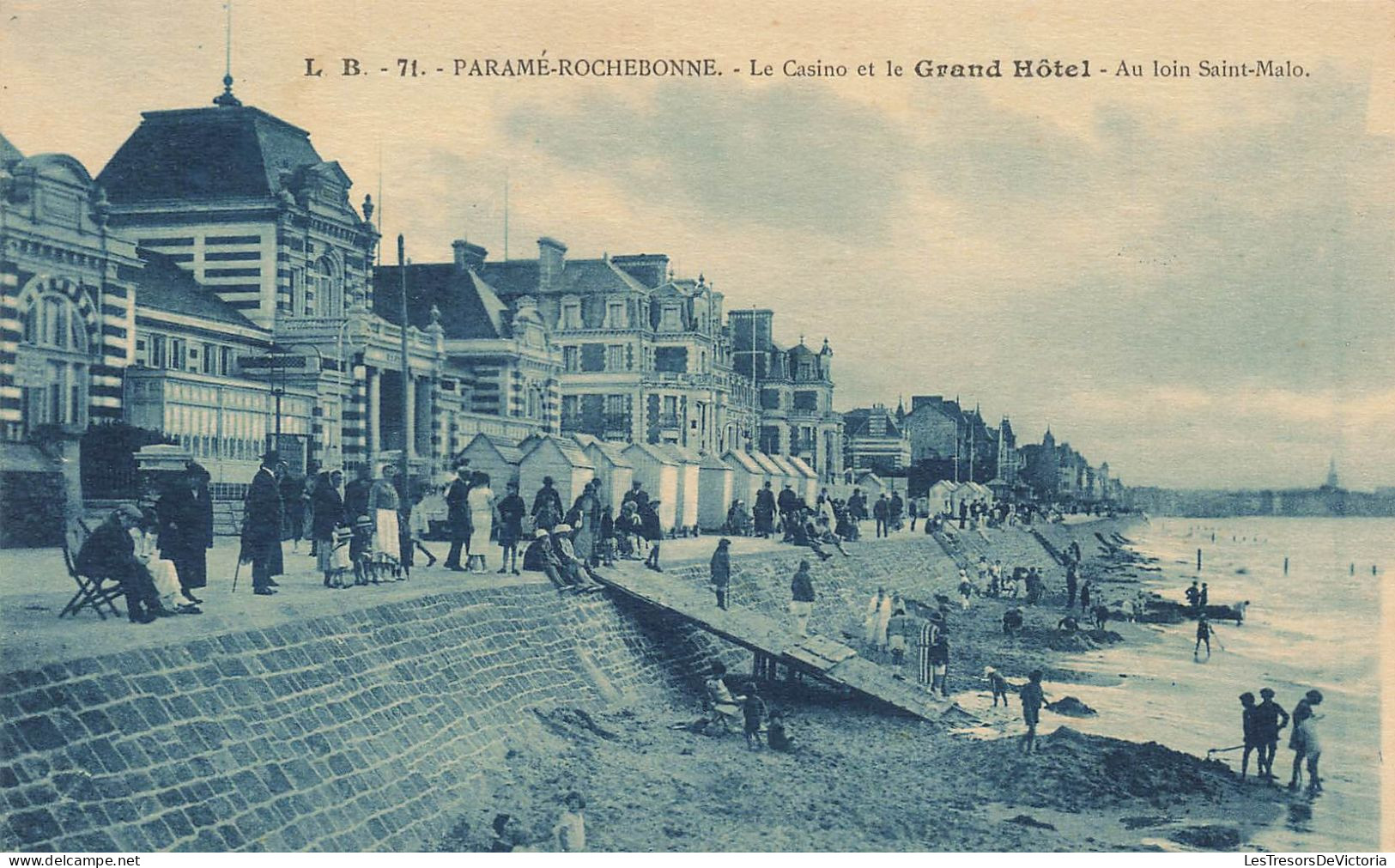 FRANCE -  Paramé Rochebonne - Le Casino Et Le Grand Hôtel - Au Loin Saint Malon - Animé - Carte Postale Ancienne - Parame