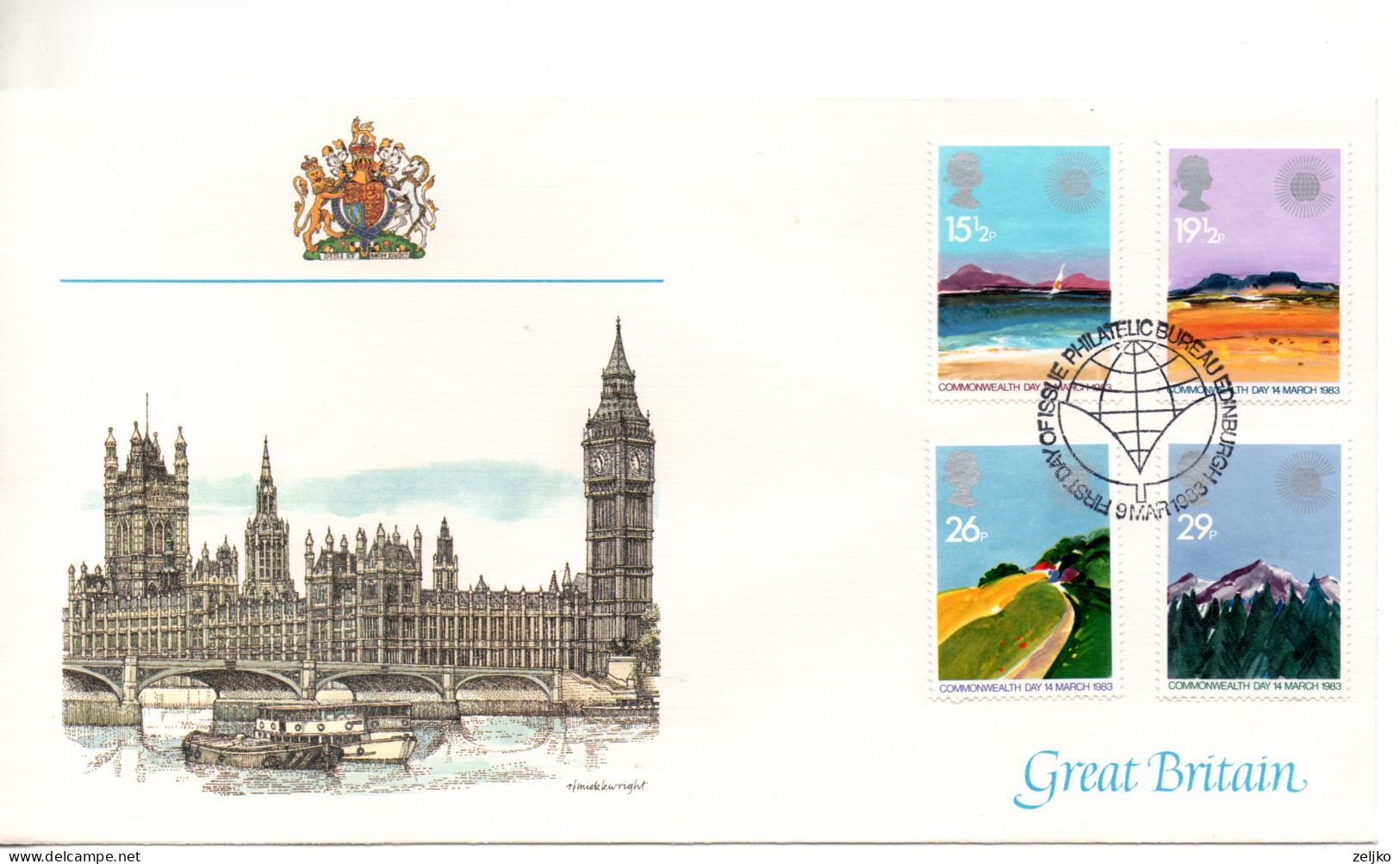 UK, GB, Great Britain, FDC, 1983, Commonwealth Day - 1981-1990 Em. Décimales