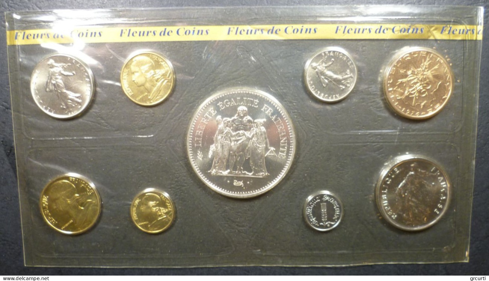 Francia - Set Fleurs De Coins 1976 - KM# SS13 - BU, BE & Estuches